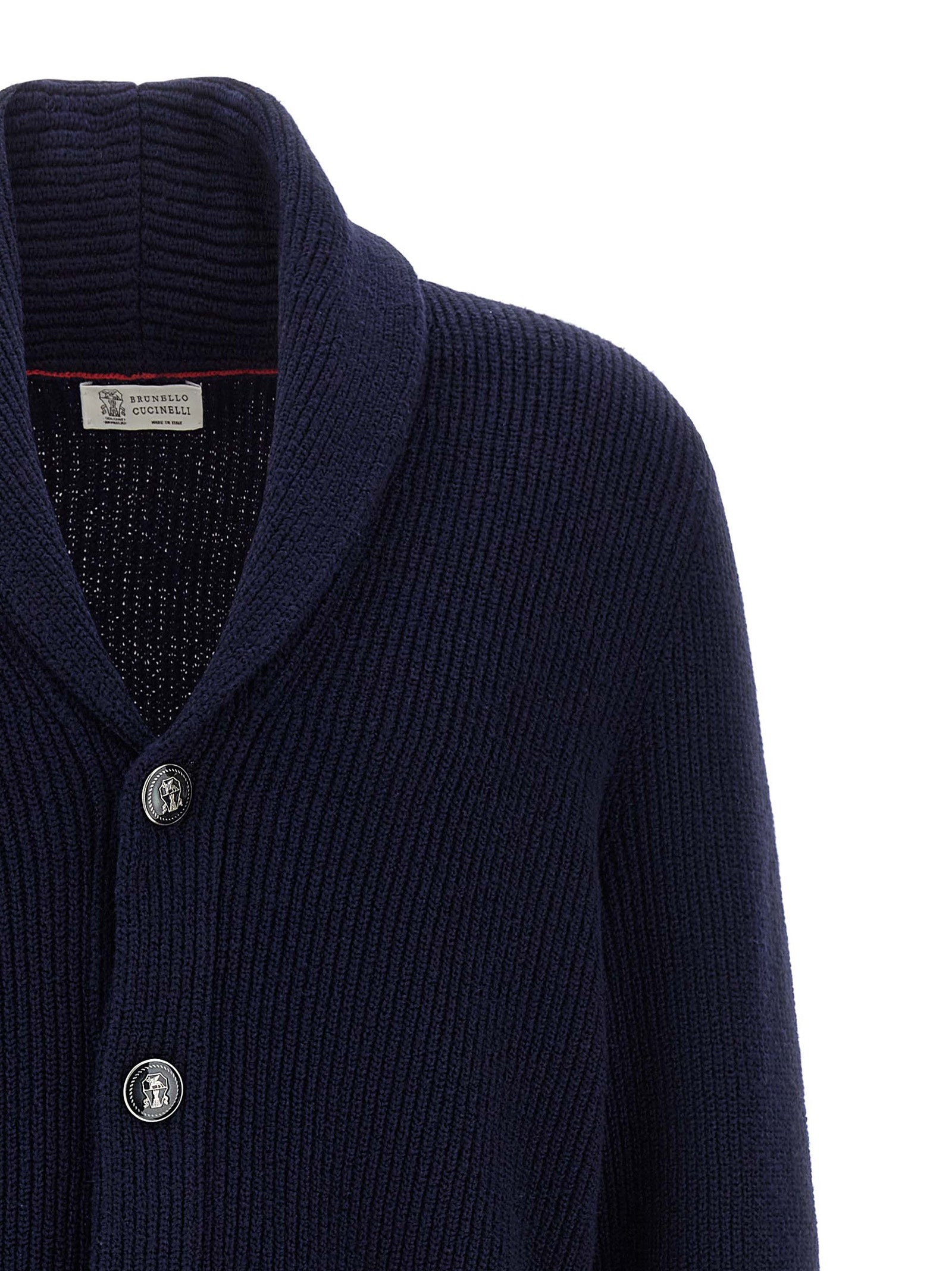 Brunello Cucinelli Blue Cotton Cardigan Brunello Cucinelli