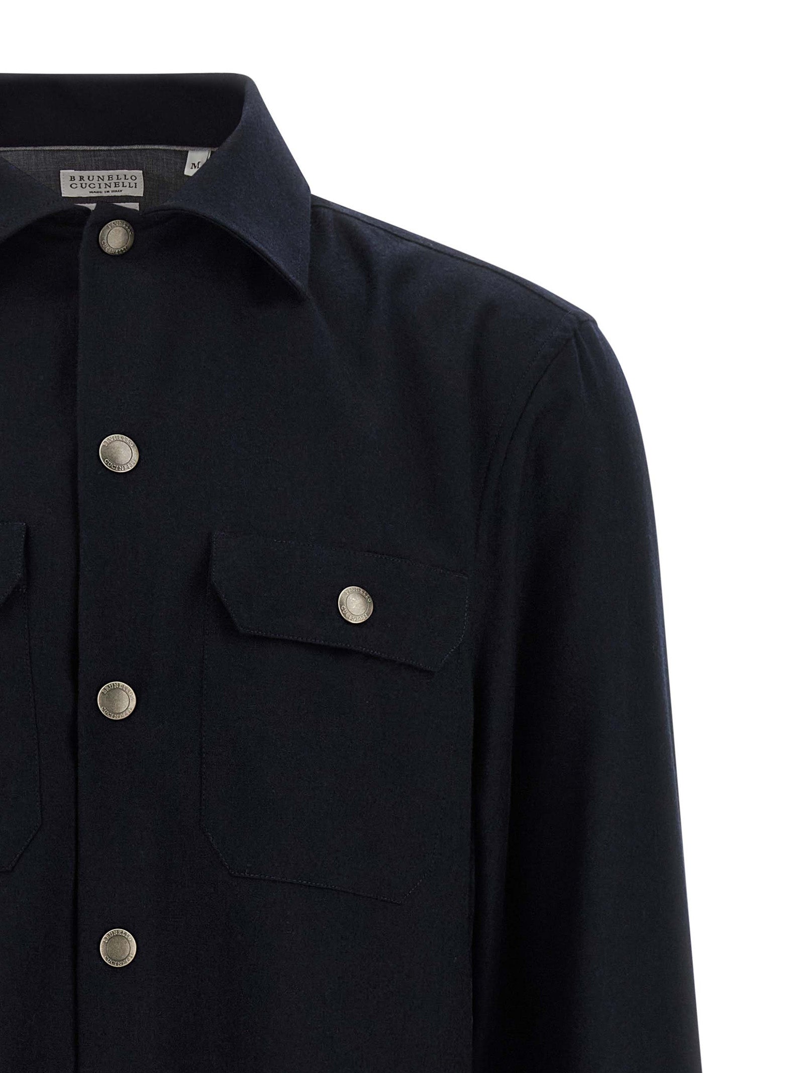 Brunello Cucinelli Blue Virgin Wool Blouse Brunello Cucinelli
