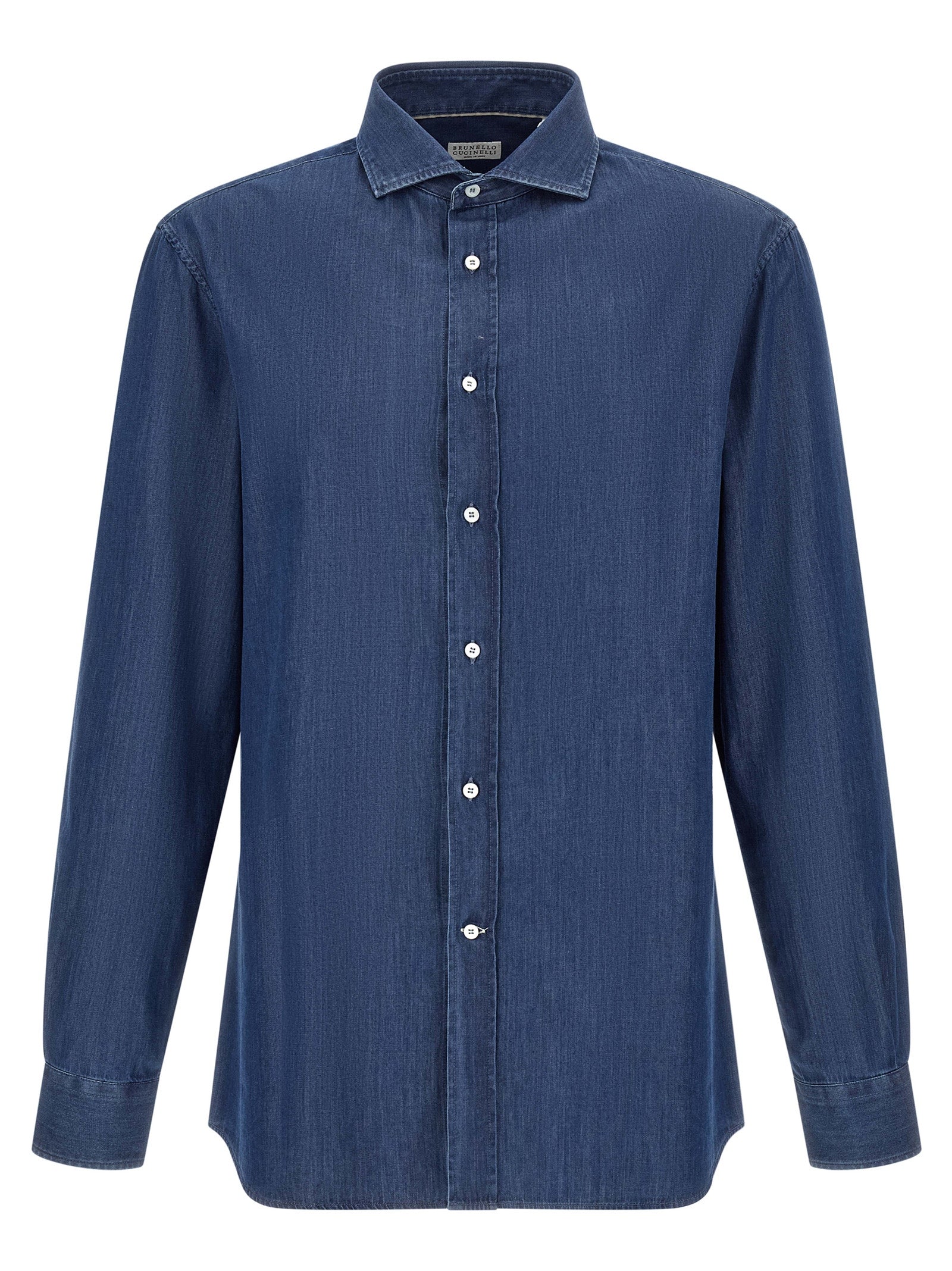 Brunello Cucinelli Blue Cotton Blouse Brunello Cucinelli