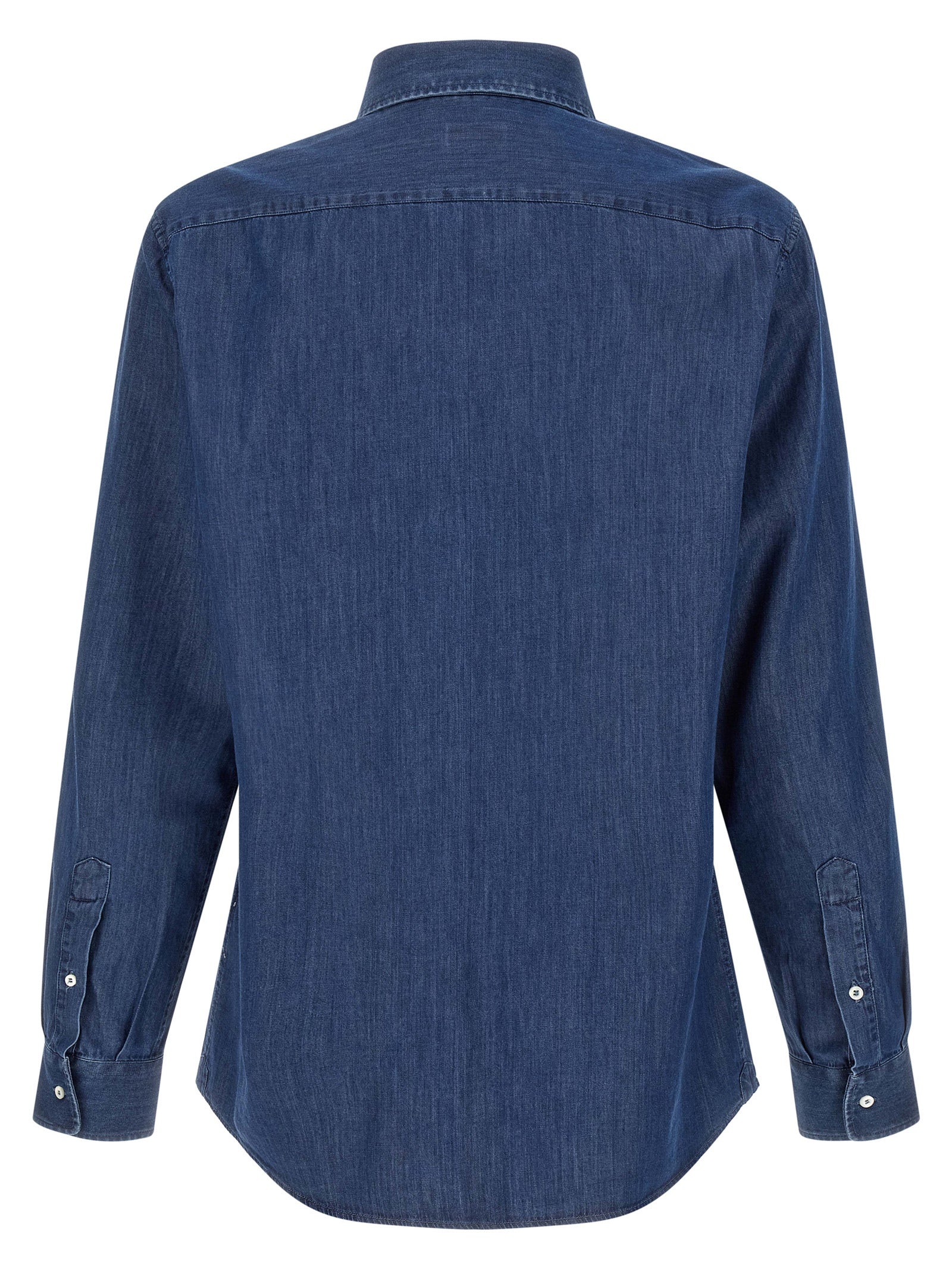 Brunello Cucinelli Blue Cotton Blouse Brunello Cucinelli