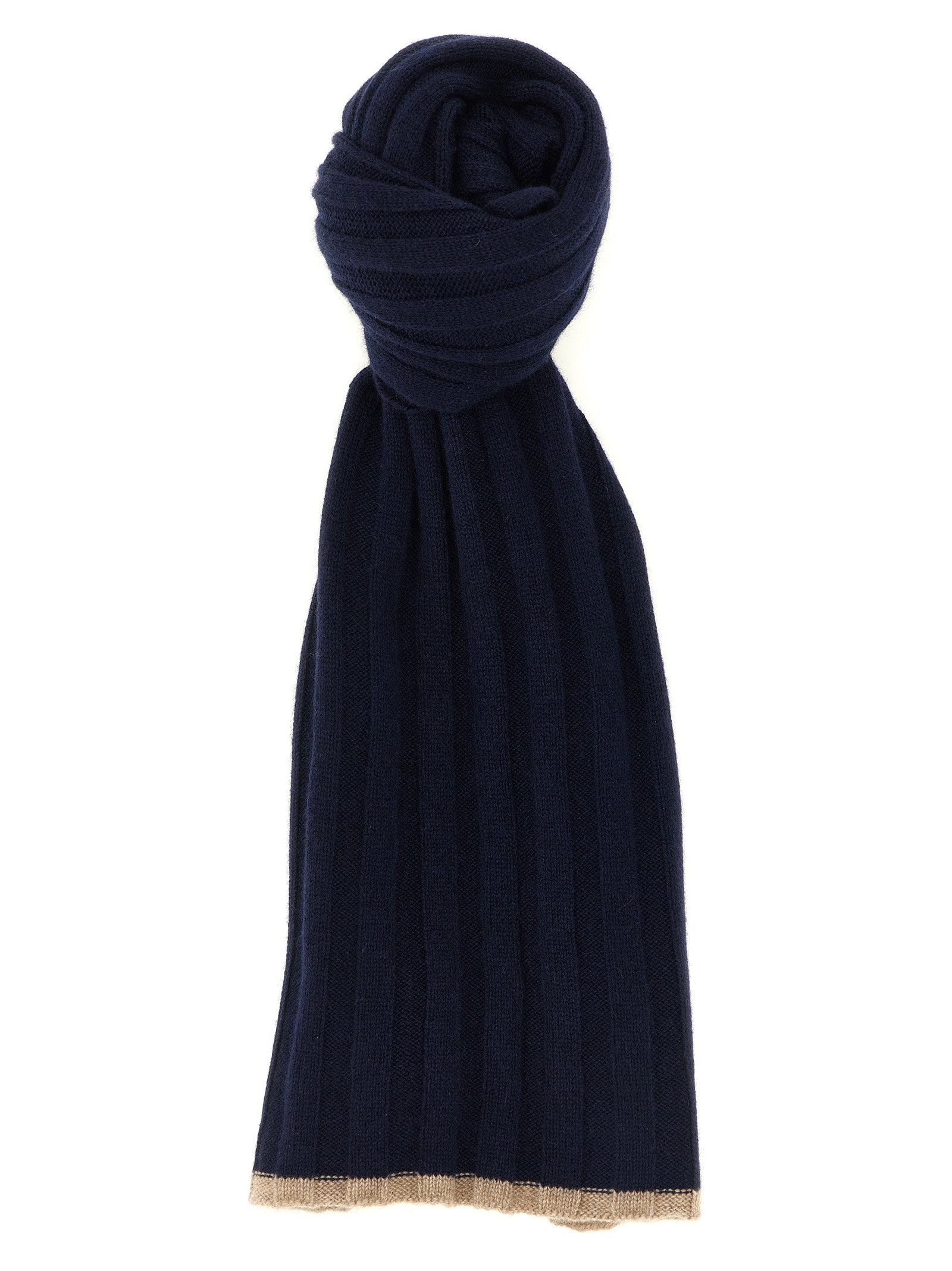 Brunello Cucinelli Blue Cashmere Scarf Brunello Cucinelli