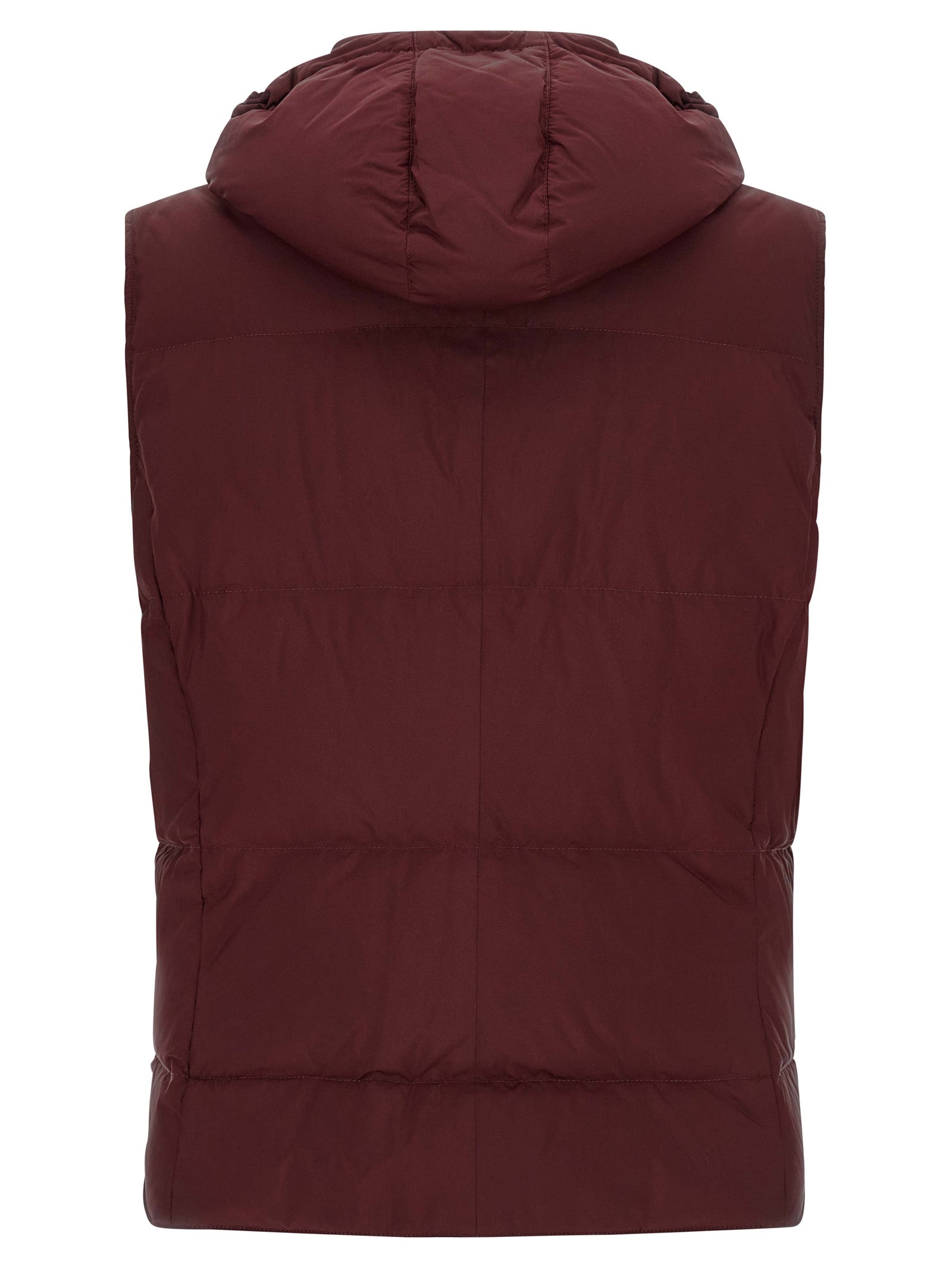 Brunello Cucinelli Bordeaux Polyester Sleeveless Jacket Brunello Cucinelli