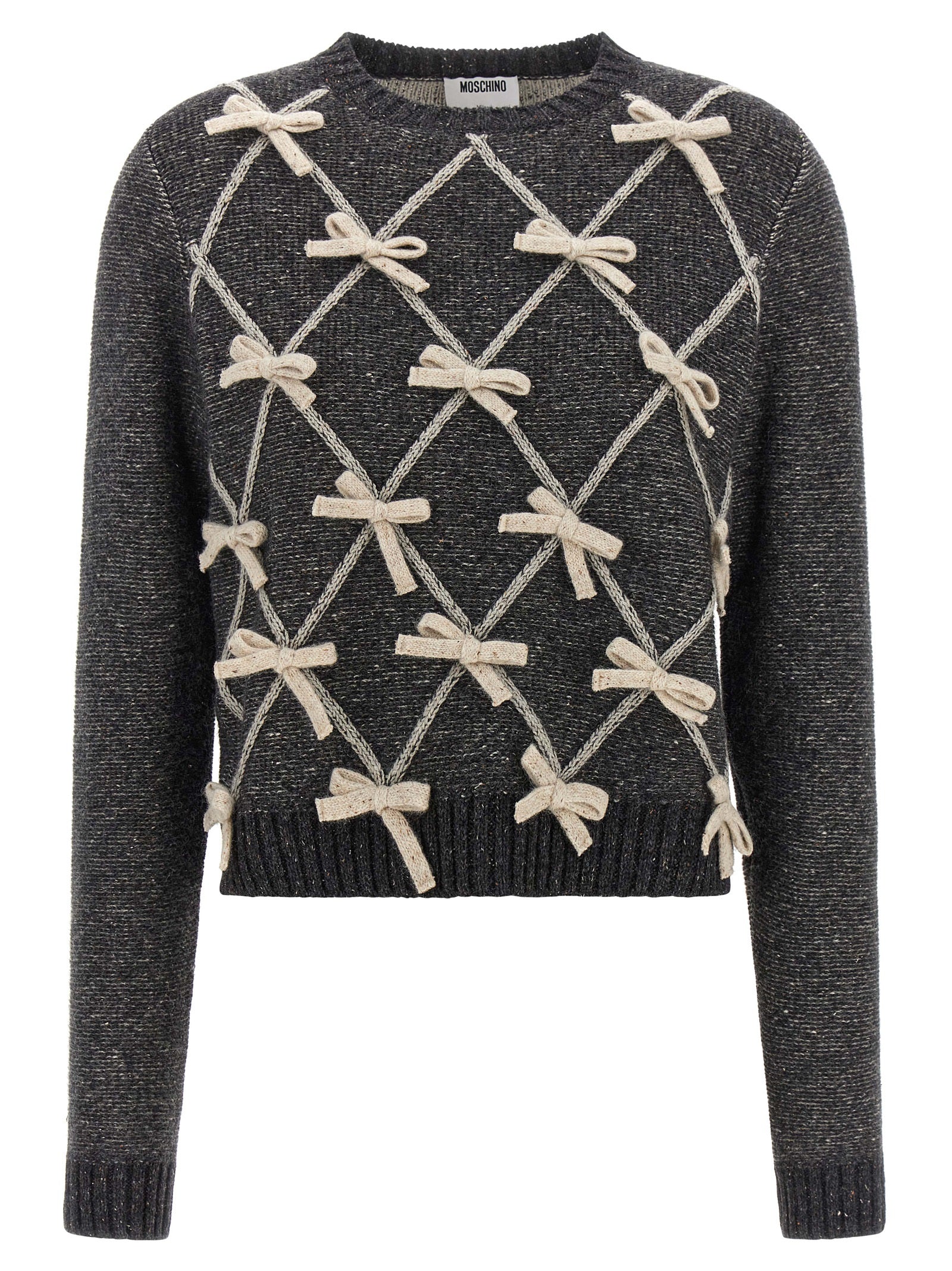 Moschino Gray Wool Cardigan Moschino