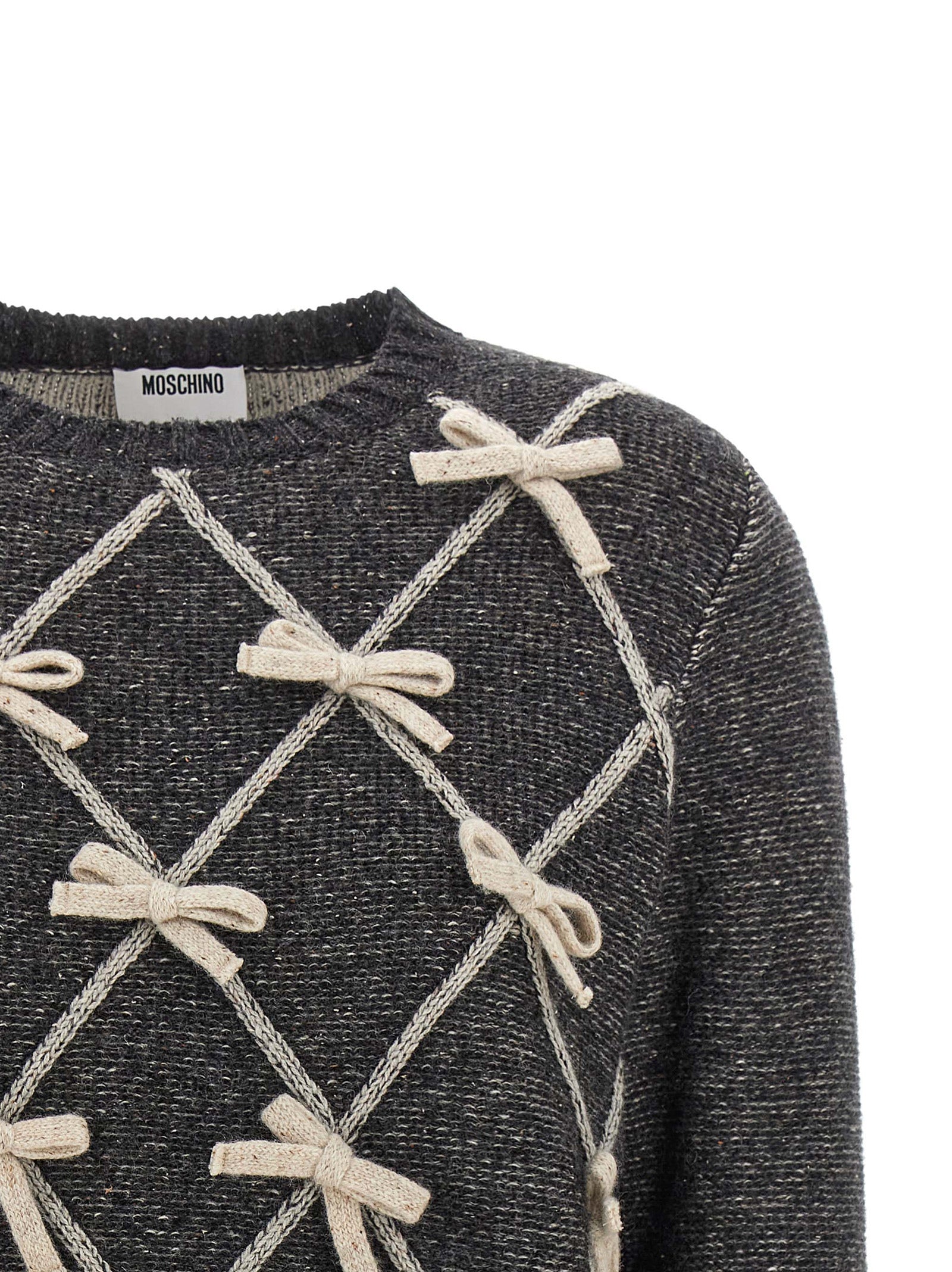 Moschino Gray Wool Cardigan Moschino