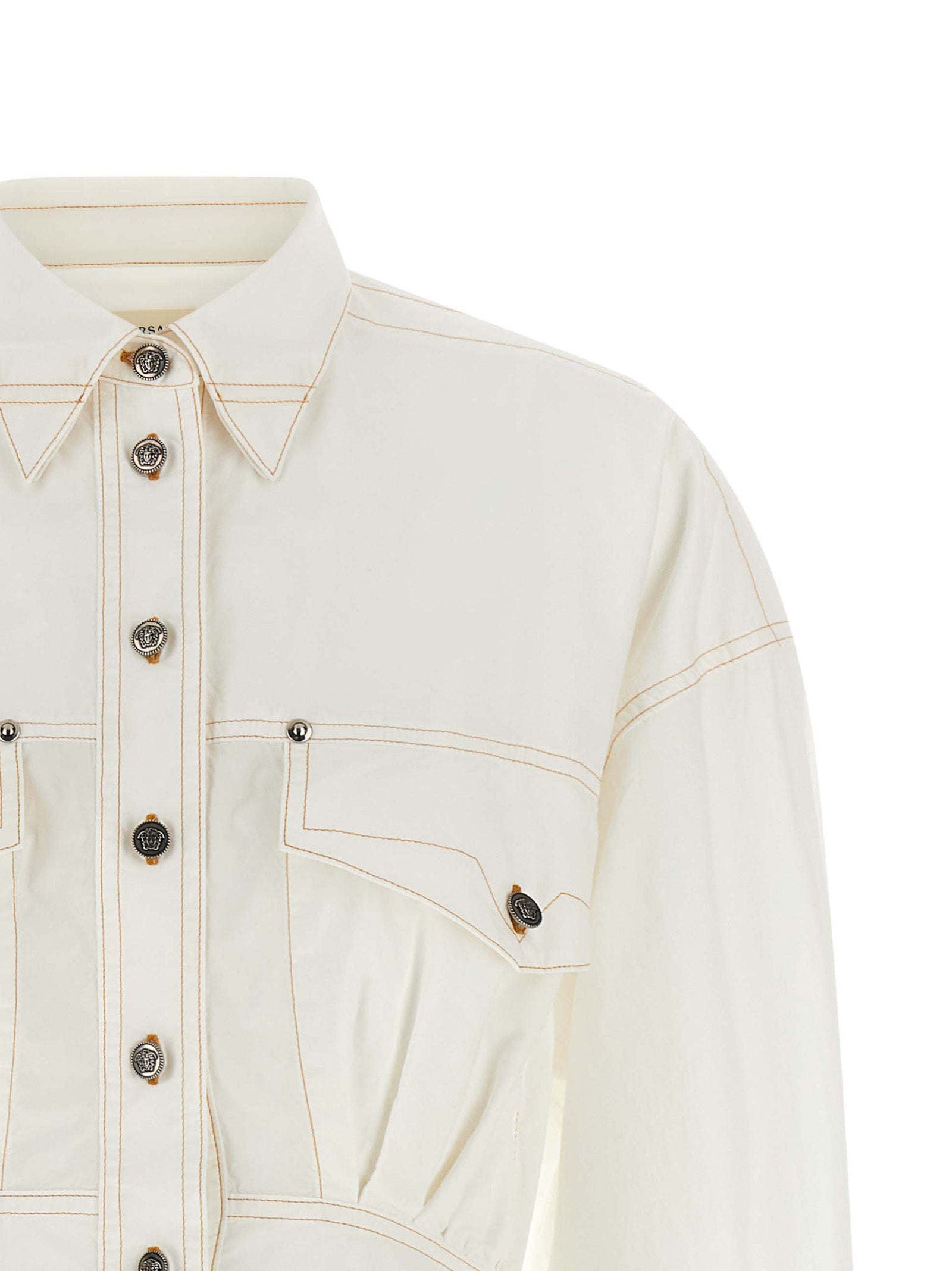 Versace White Cotton Short Dress Versace