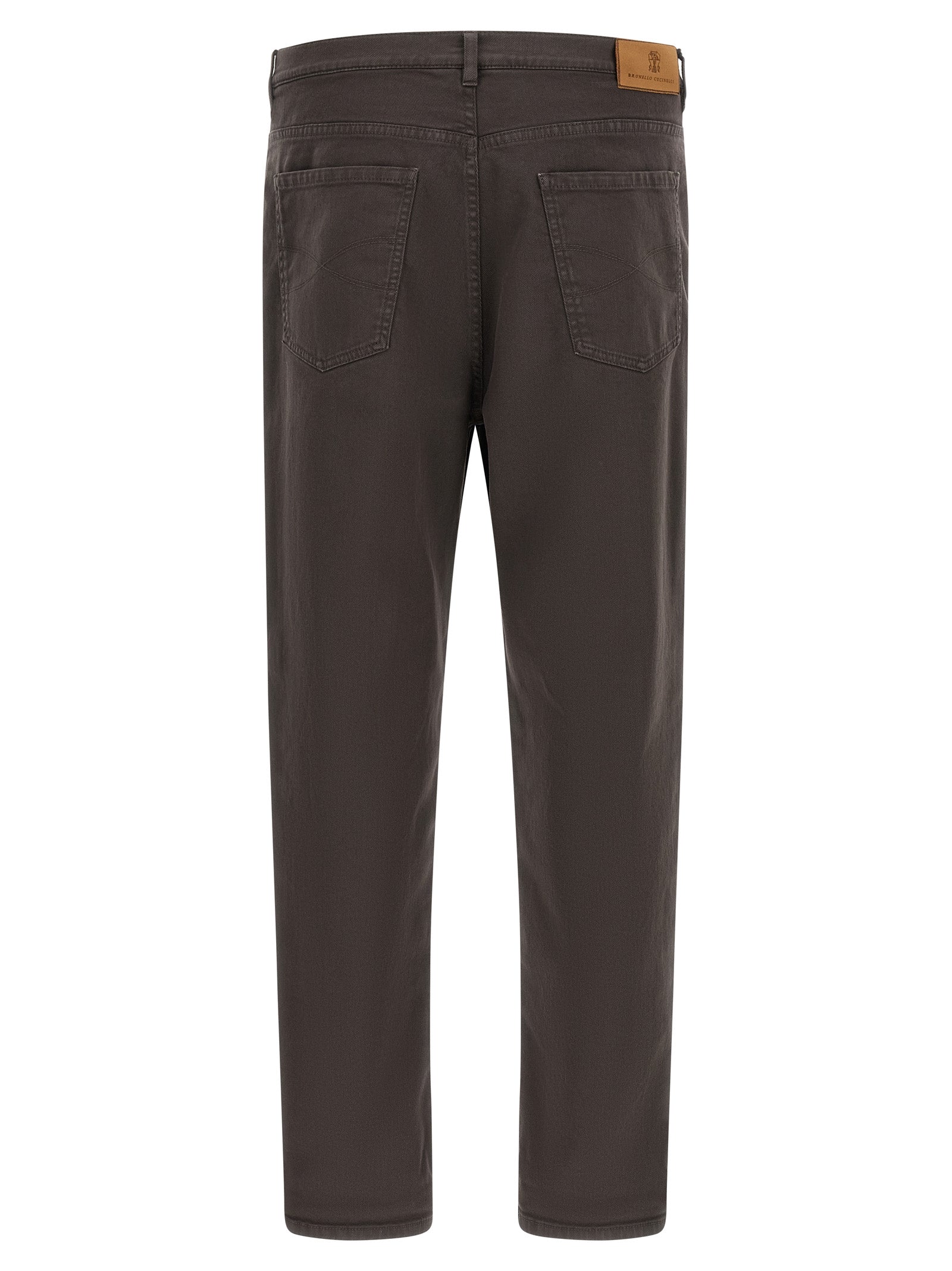 Brunello Cucinelli Brown Cotton Straight-Leg Jeans Brunello Cucinelli