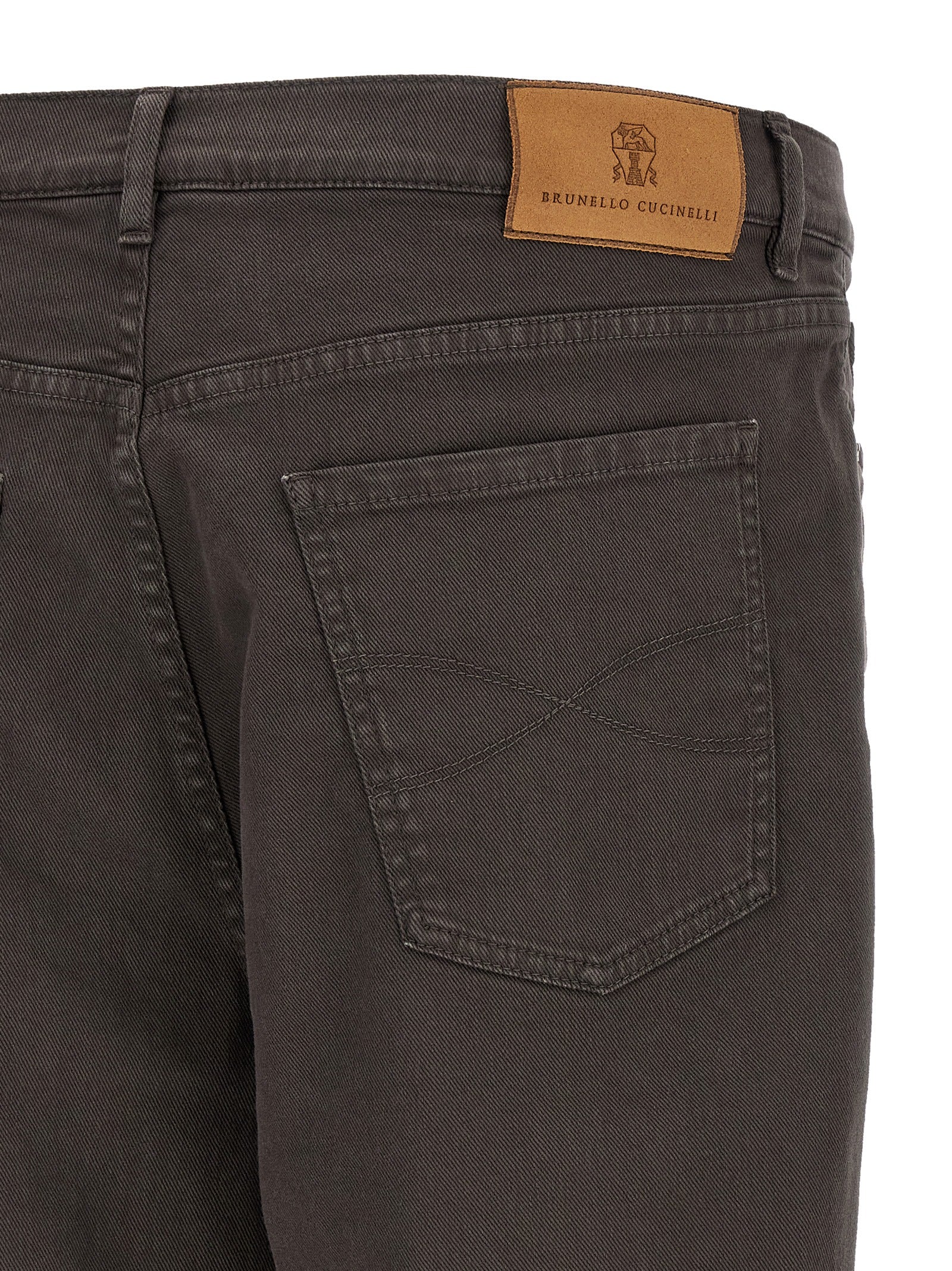 Brunello Cucinelli Brown Cotton Straight-Leg Jeans Brunello Cucinelli
