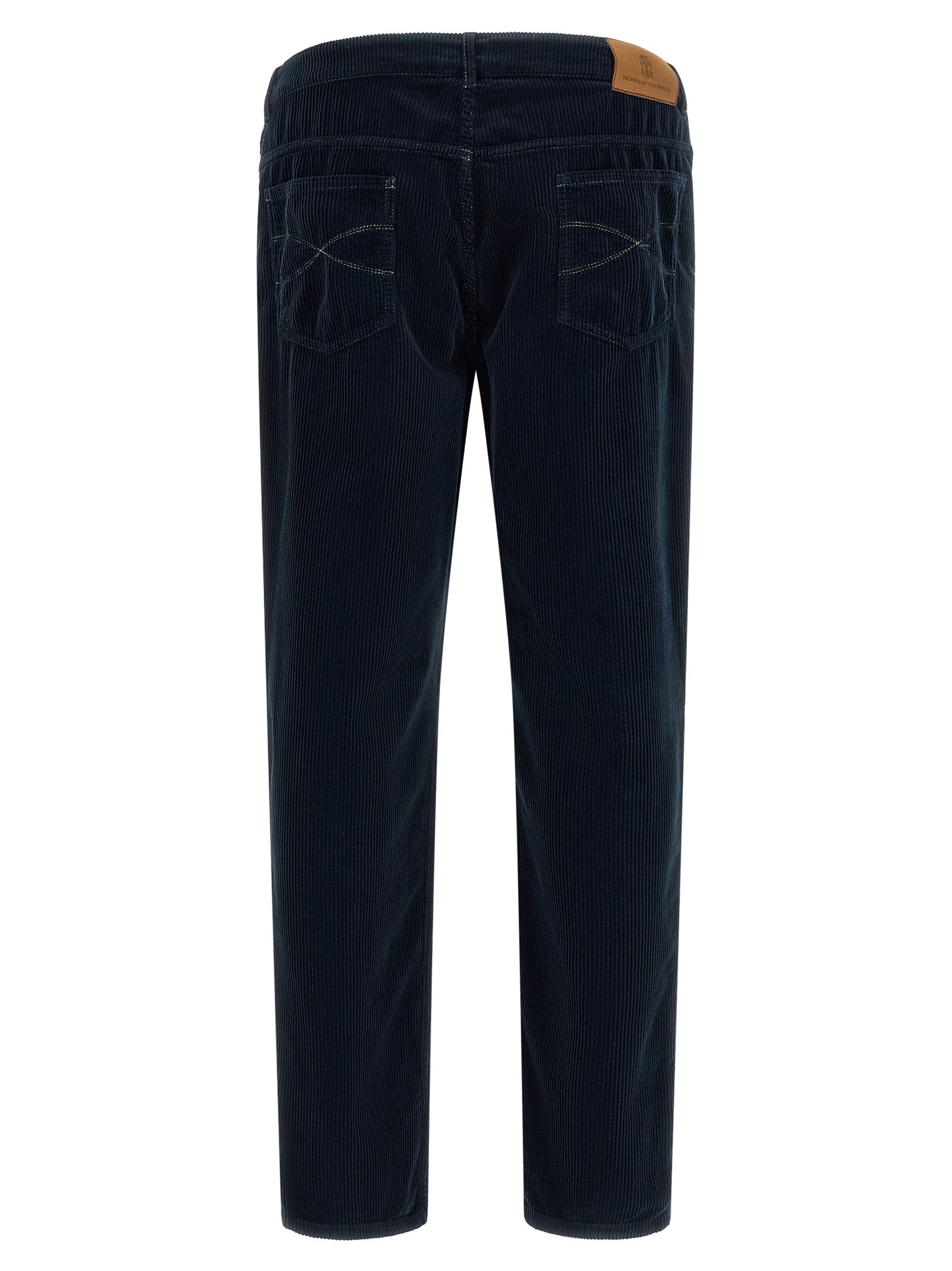 Brunello Cucinelli Blue Cotton Casual Pants Brunello Cucinelli