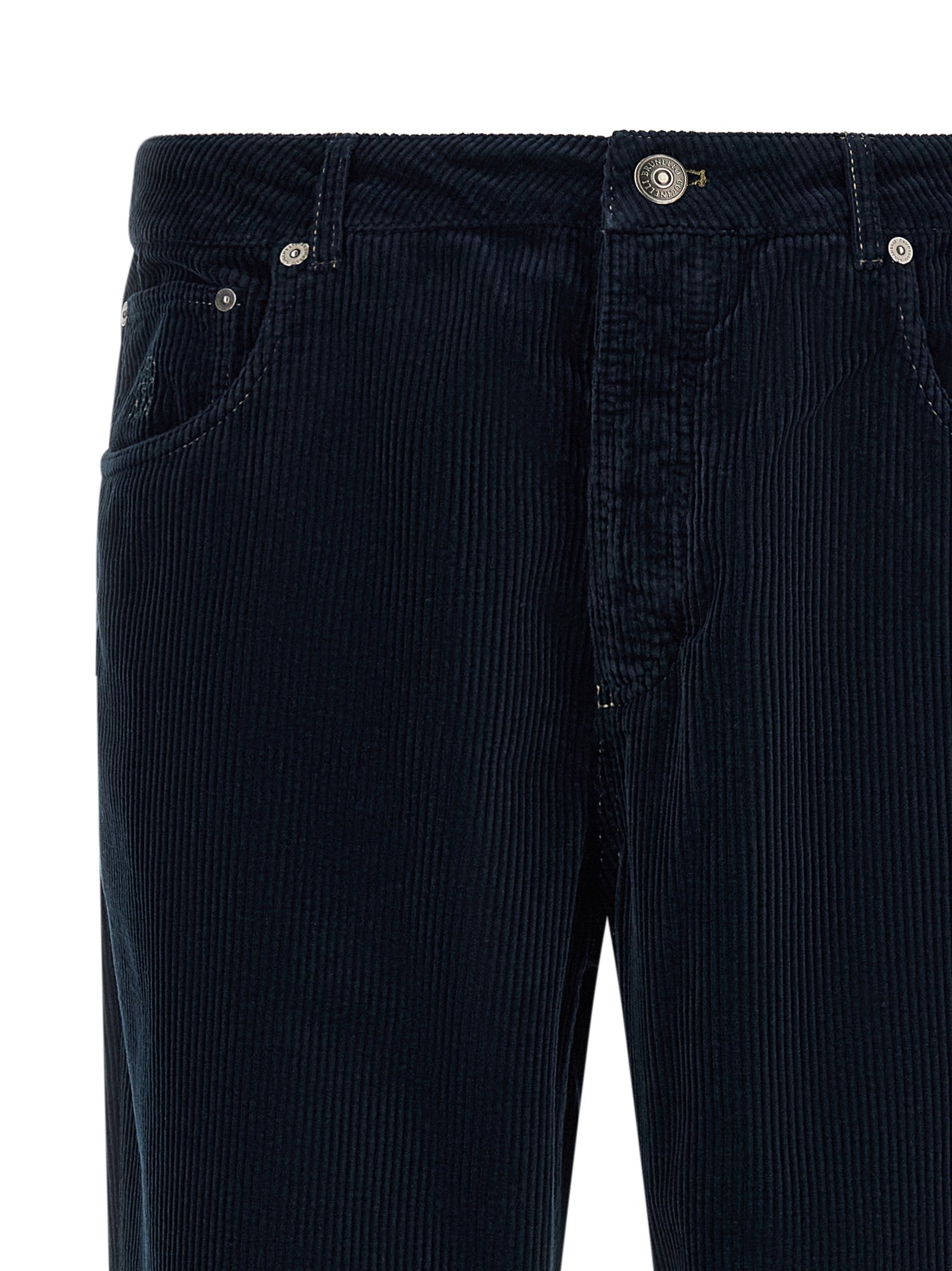 Brunello Cucinelli Blue Cotton Casual Pants Brunello Cucinelli
