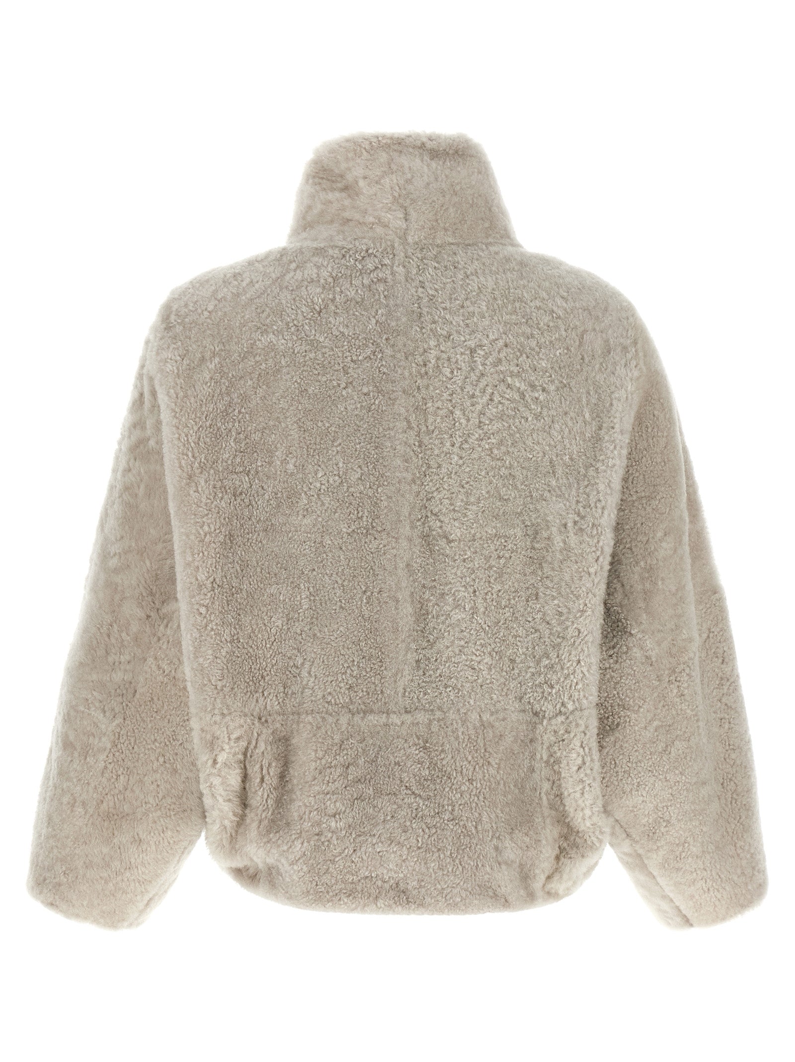 Brunello Cucinelli Beige Lamb Leather Full-Length Jacket Brunello Cucinelli
