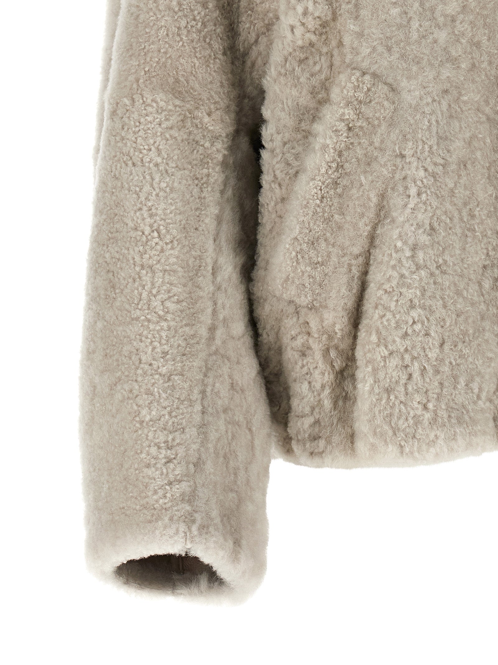 Brunello Cucinelli Beige Lamb Leather Full-Length Jacket Brunello Cucinelli