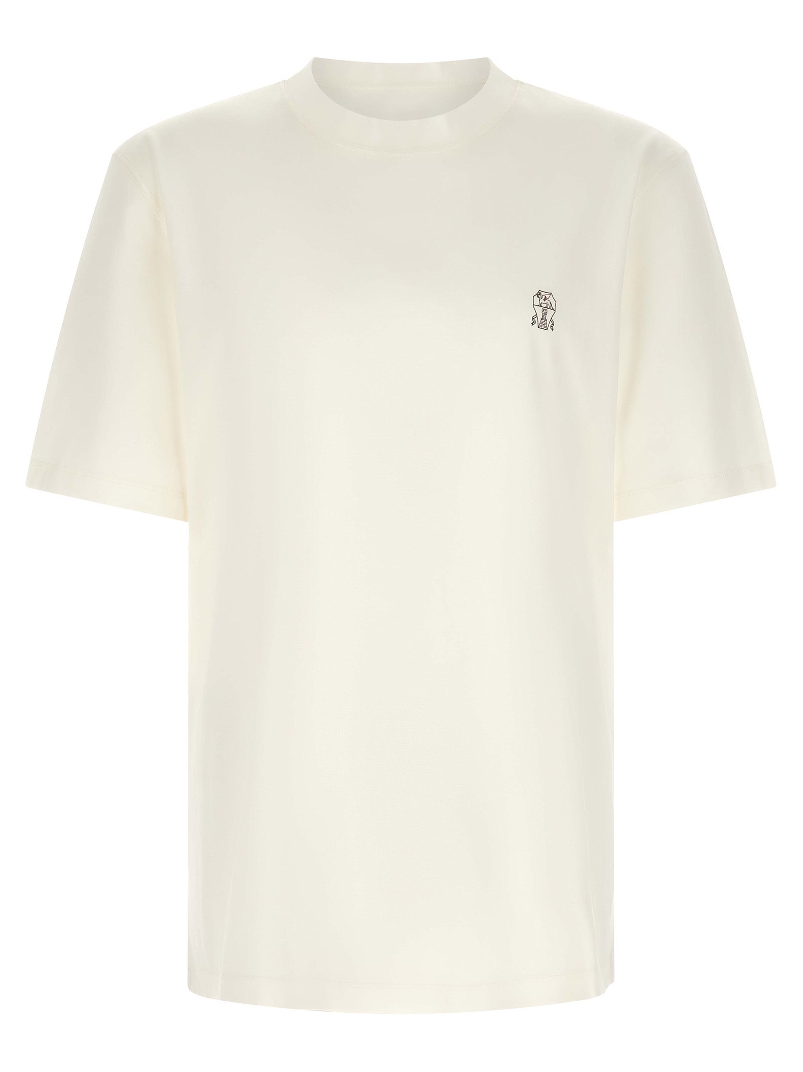 Brunello Cucinelli White Cotton T-Shirt Brunello Cucinelli