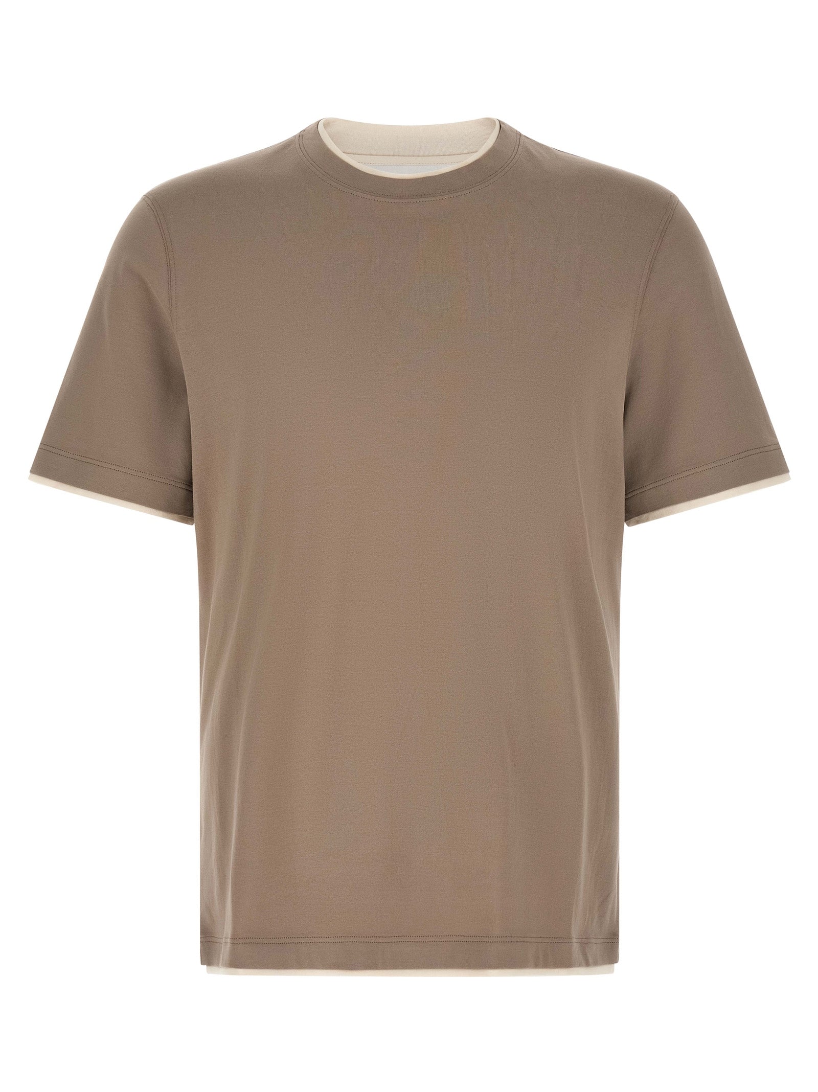 Brunello Cucinelli Gray Cotton T-Shirt Brunello Cucinelli