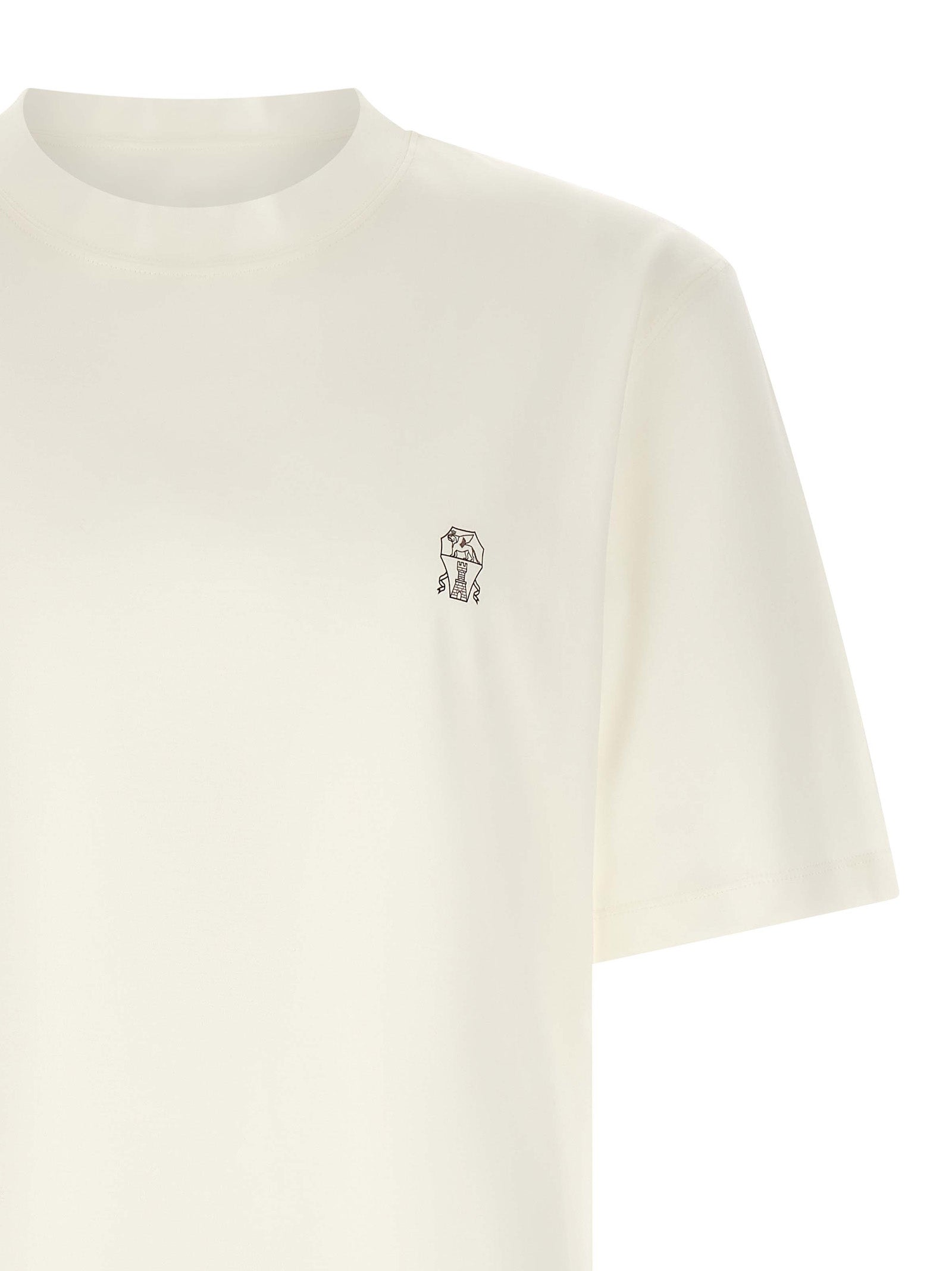 Brunello Cucinelli White Cotton T-Shirt Brunello Cucinelli