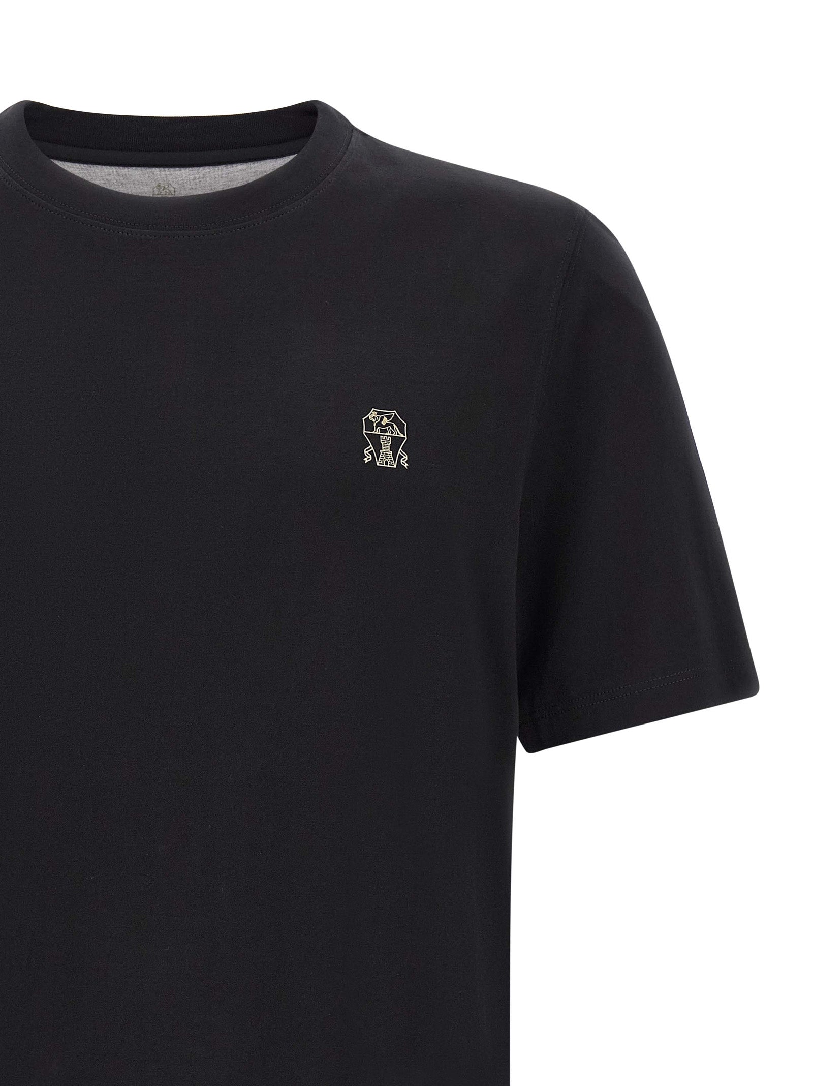 Brunello Cucinelli Black Cotton T-Shirt Brunello Cucinelli