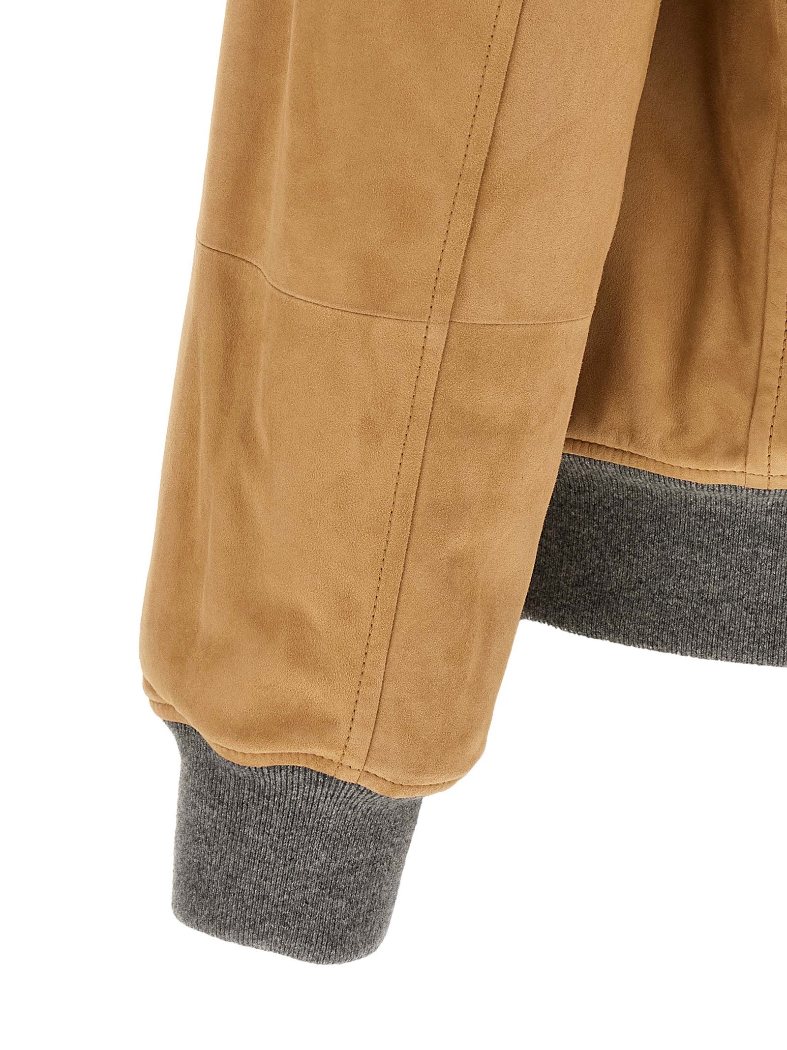 Brunello Cucinelli Beige Lamb Leather Leather Jacket Brunello Cucinelli