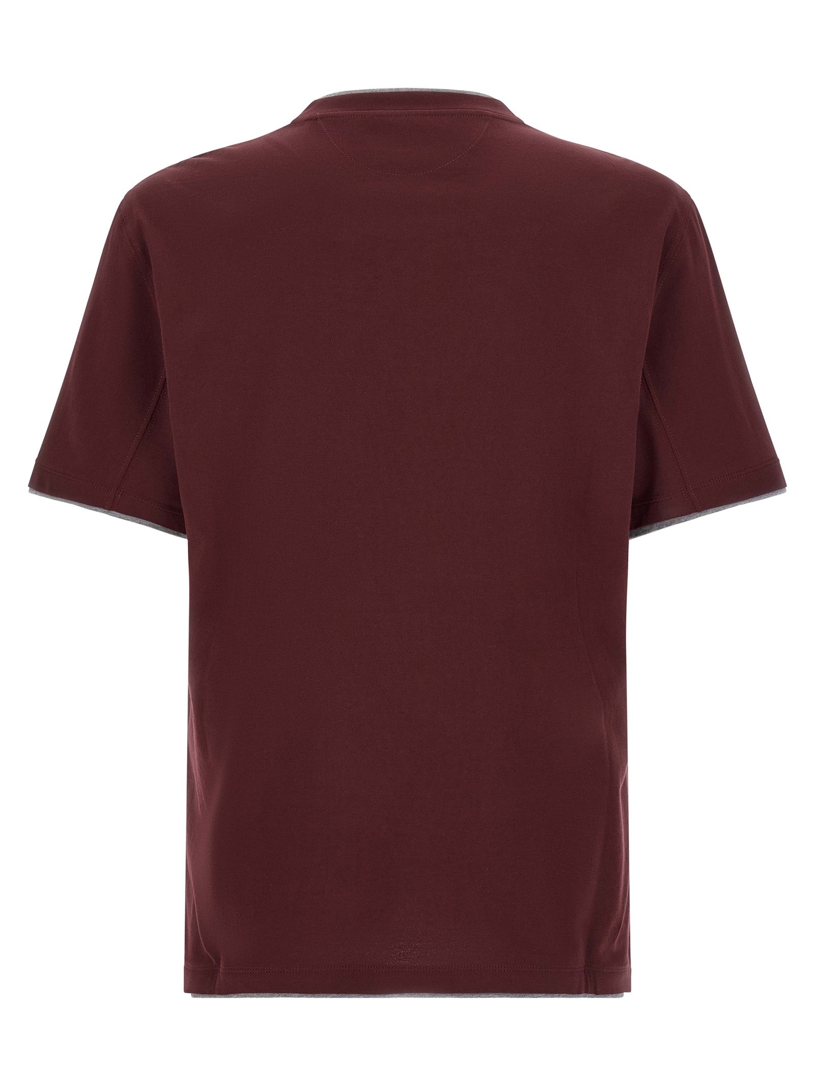 Brunello Cucinelli Bordeaux Cotton T-Shirt Brunello Cucinelli