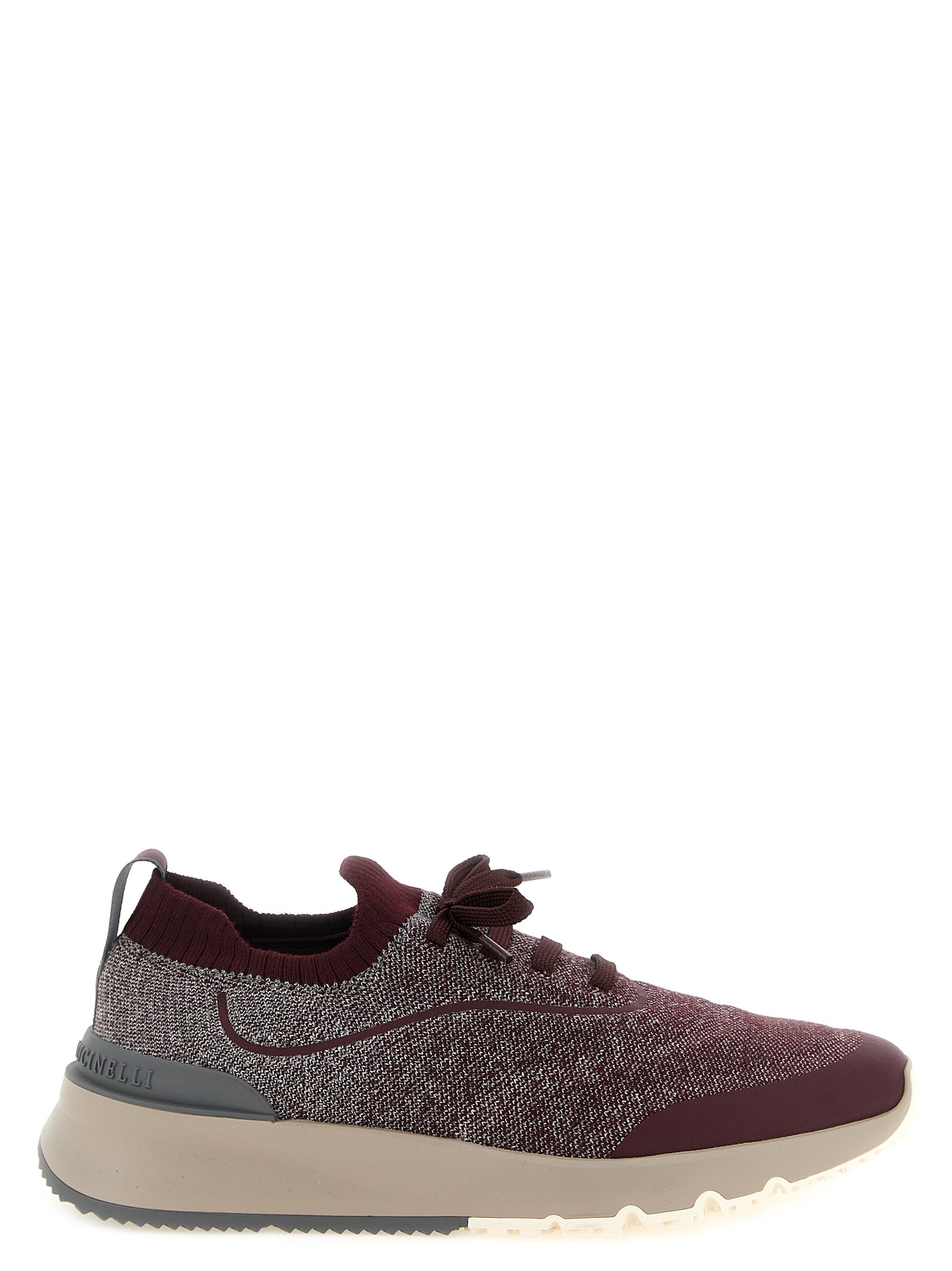 Brunello Cucinelli Bordeaux Cotton Athletic Sneakers Brunello Cucinelli