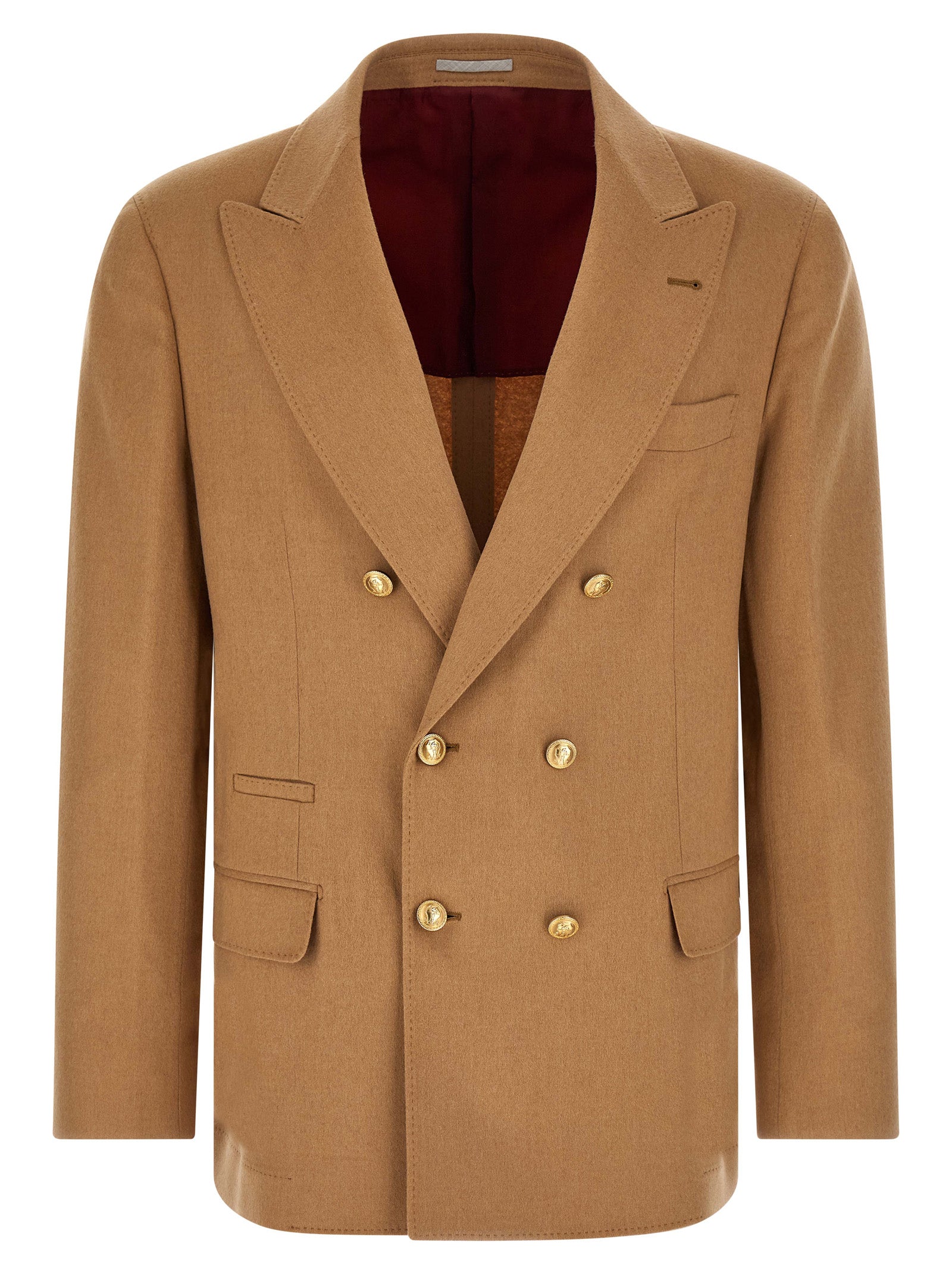 Brunello Cucinelli Beige Camel Hair  Blazer Brunello Cucinelli
