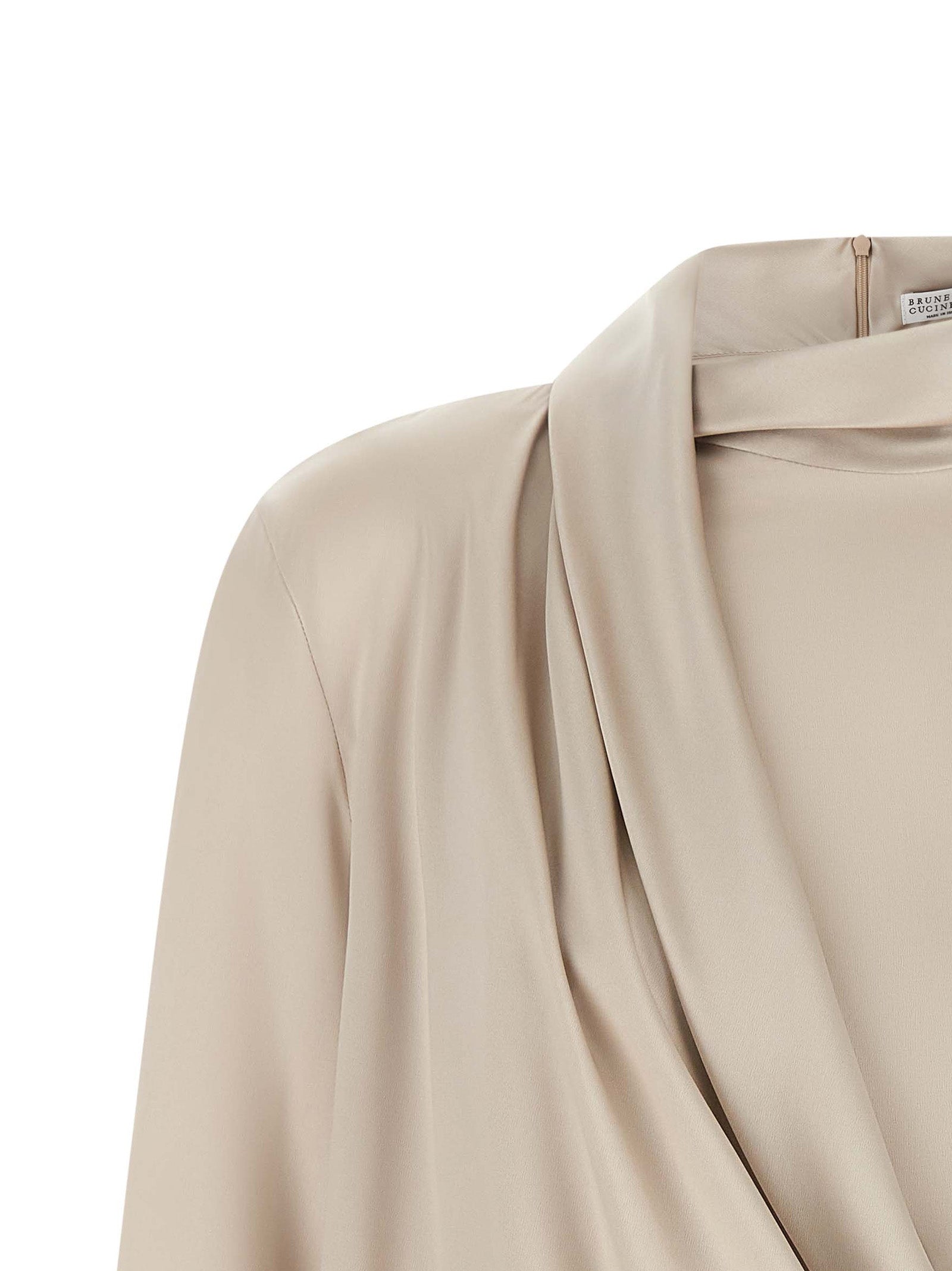 Brunello Cucinelli Beige Silk Blouse Brunello Cucinelli