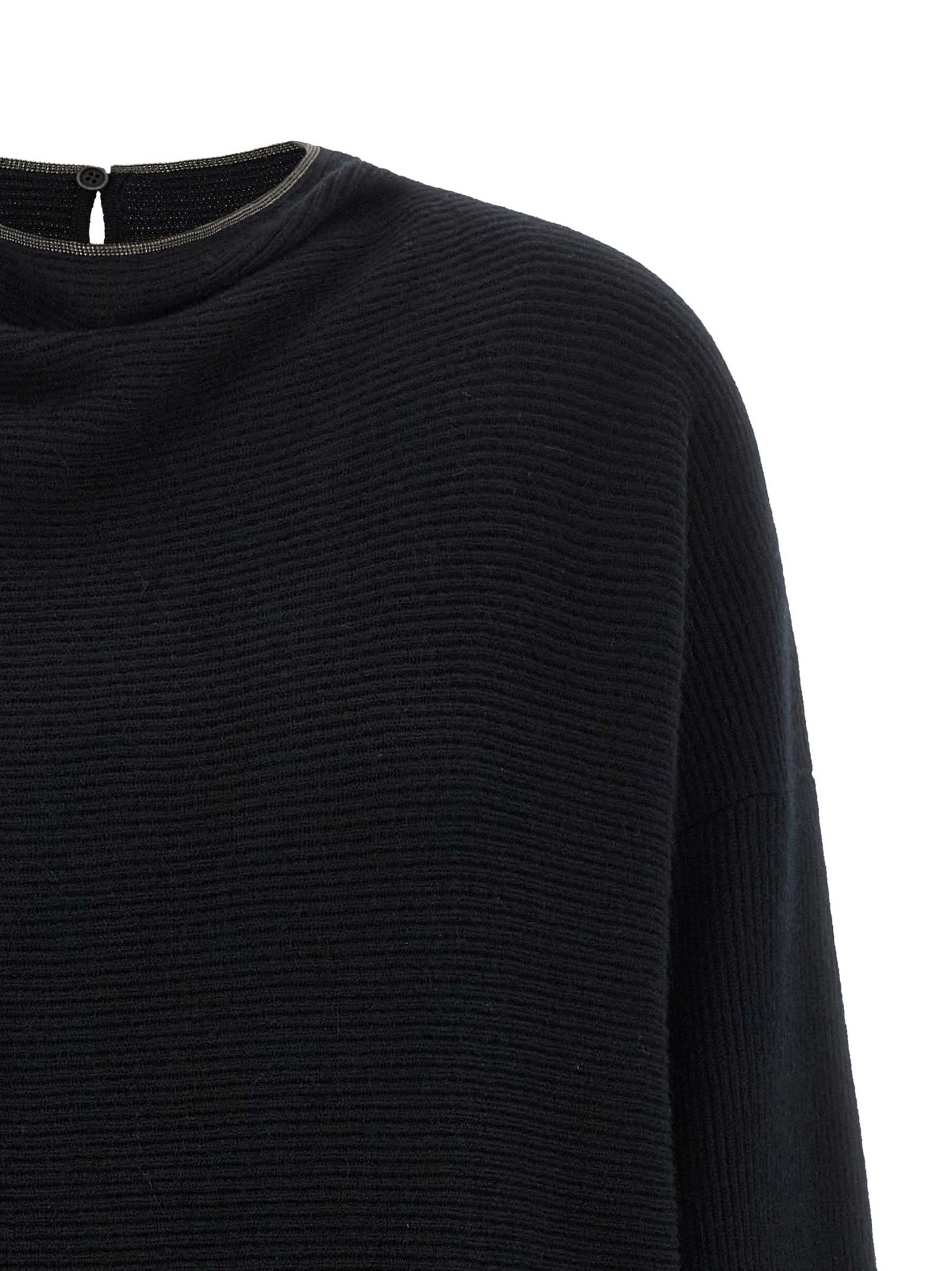 Brunello Cucinelli Black Virgin Wool Short Dress Brunello Cucinelli