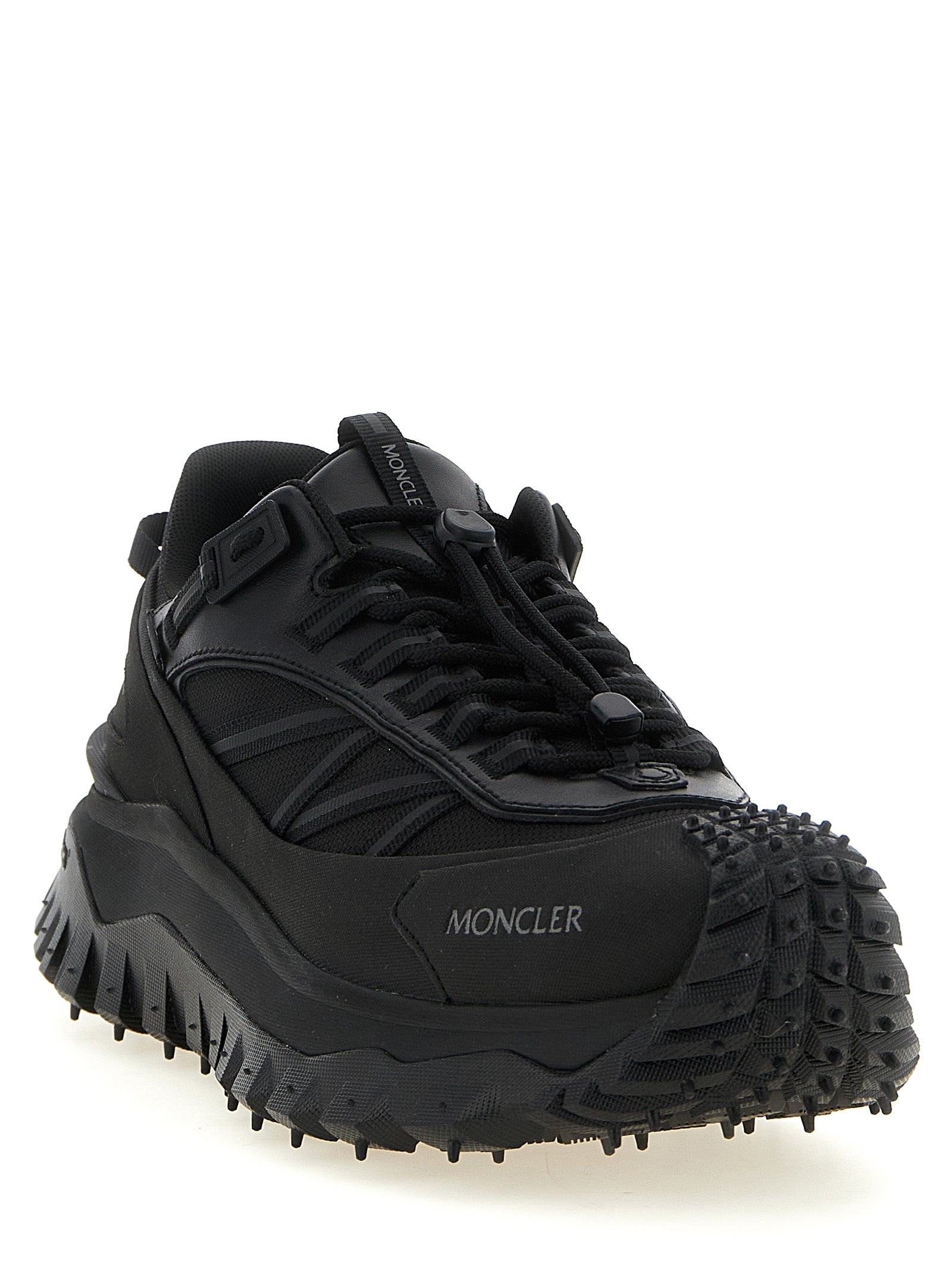 Moncler Black Leather Athletic Sneakers Moncler