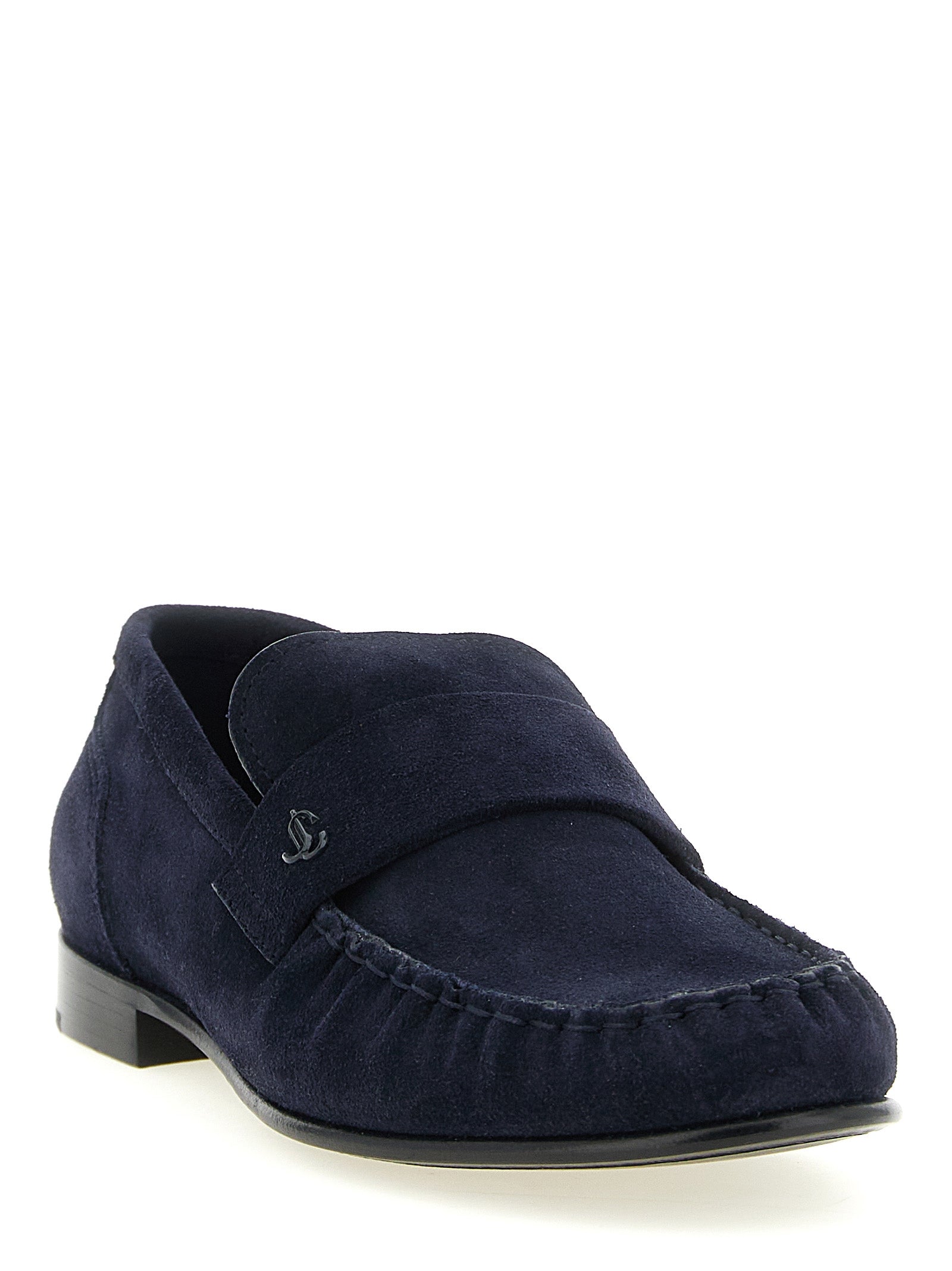Jimmy Choo Blue Leather Slip-On Loafers Jimmy Choo