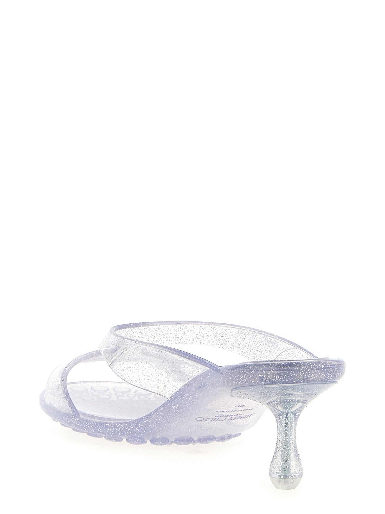 Jimmy Choo Silver Rubber Flat Sandals Jimmy Choo