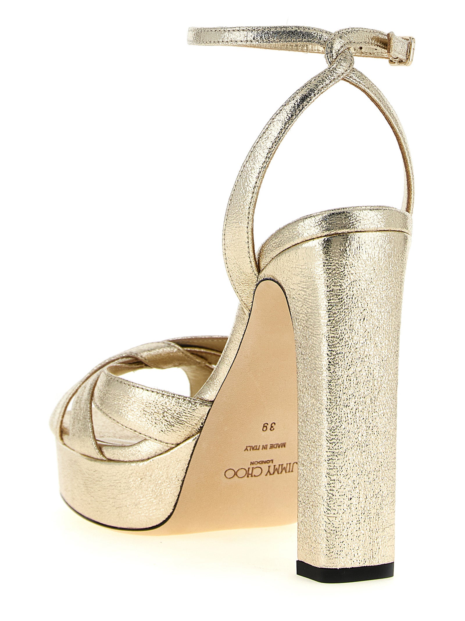 Jimmy Choo Gold Tencel Stiletto Heel Sandals Jimmy Choo