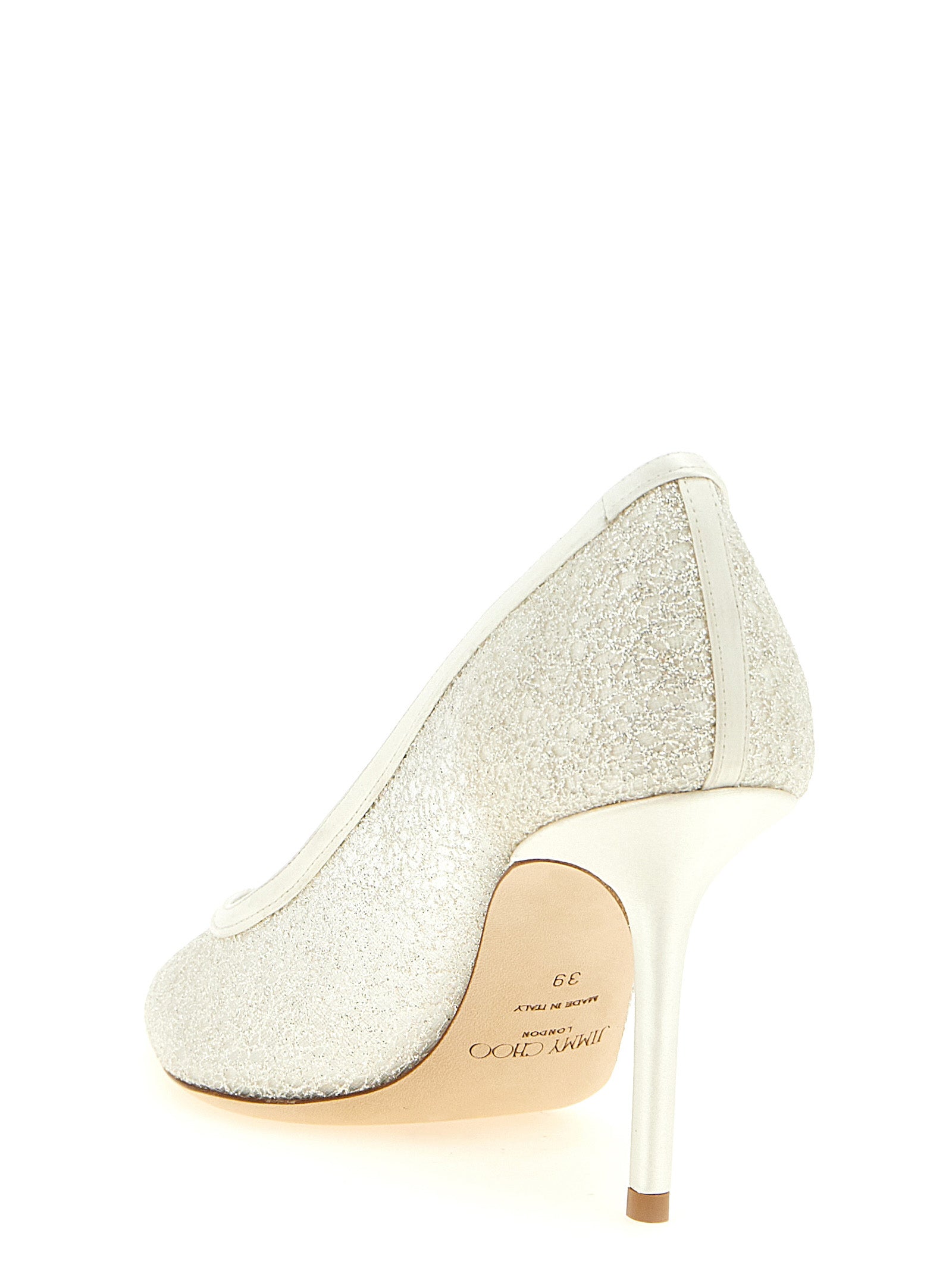 Jimmy Choo White Tencel High Heel Pumps Jimmy Choo