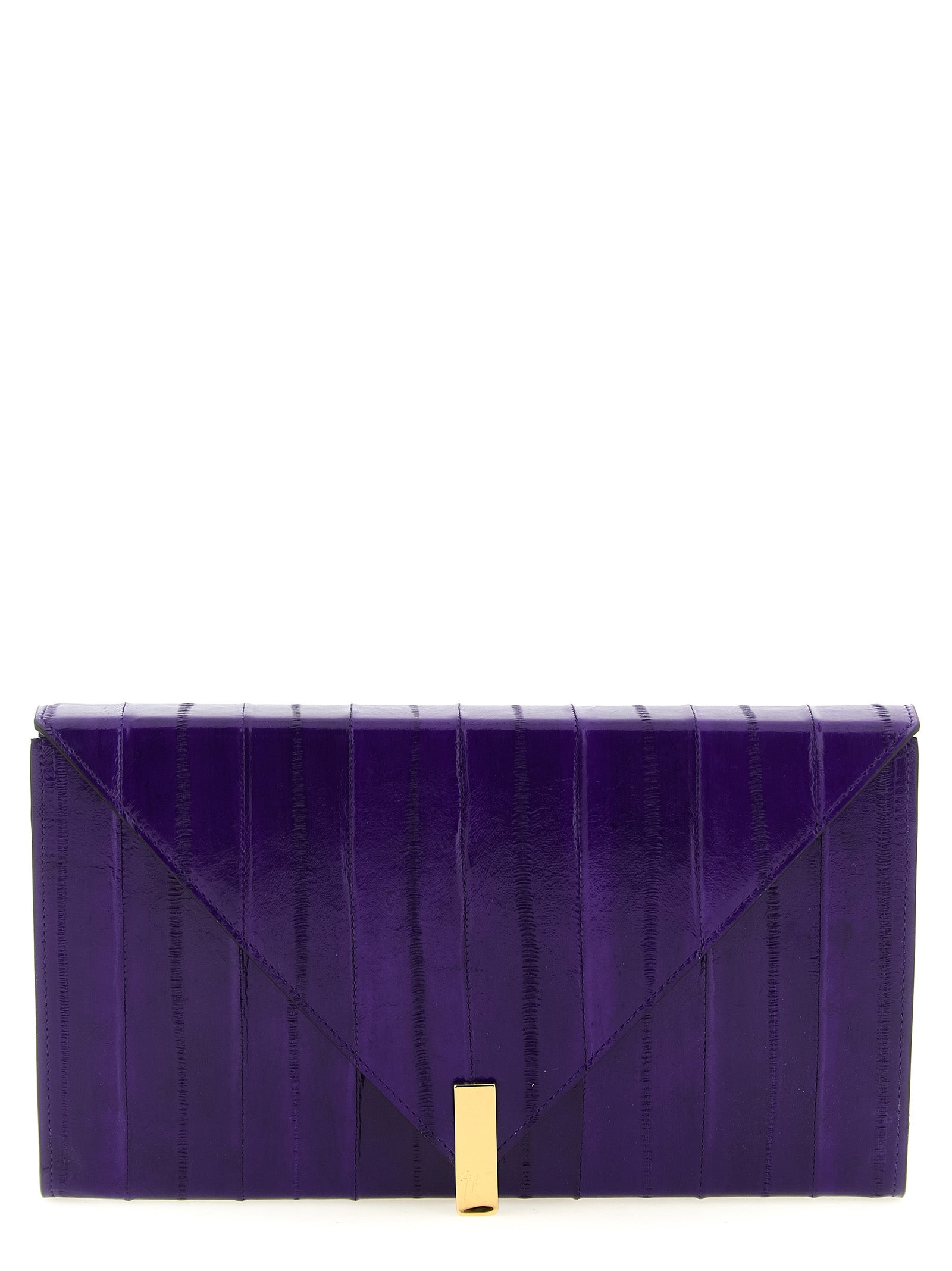 Giuseppe Zanotti Purple Leather Clutch Bag Giuseppe Zanotti