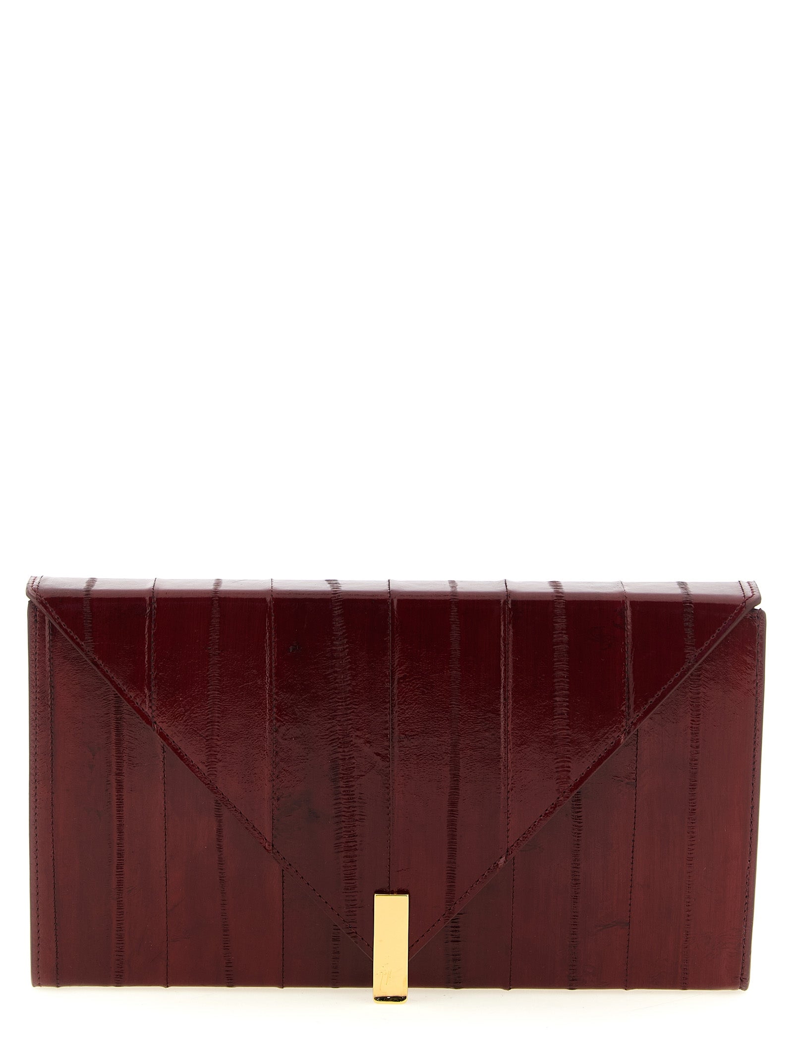 Giuseppe Zanotti Bordeaux Leather Clutch Bag Giuseppe Zanotti