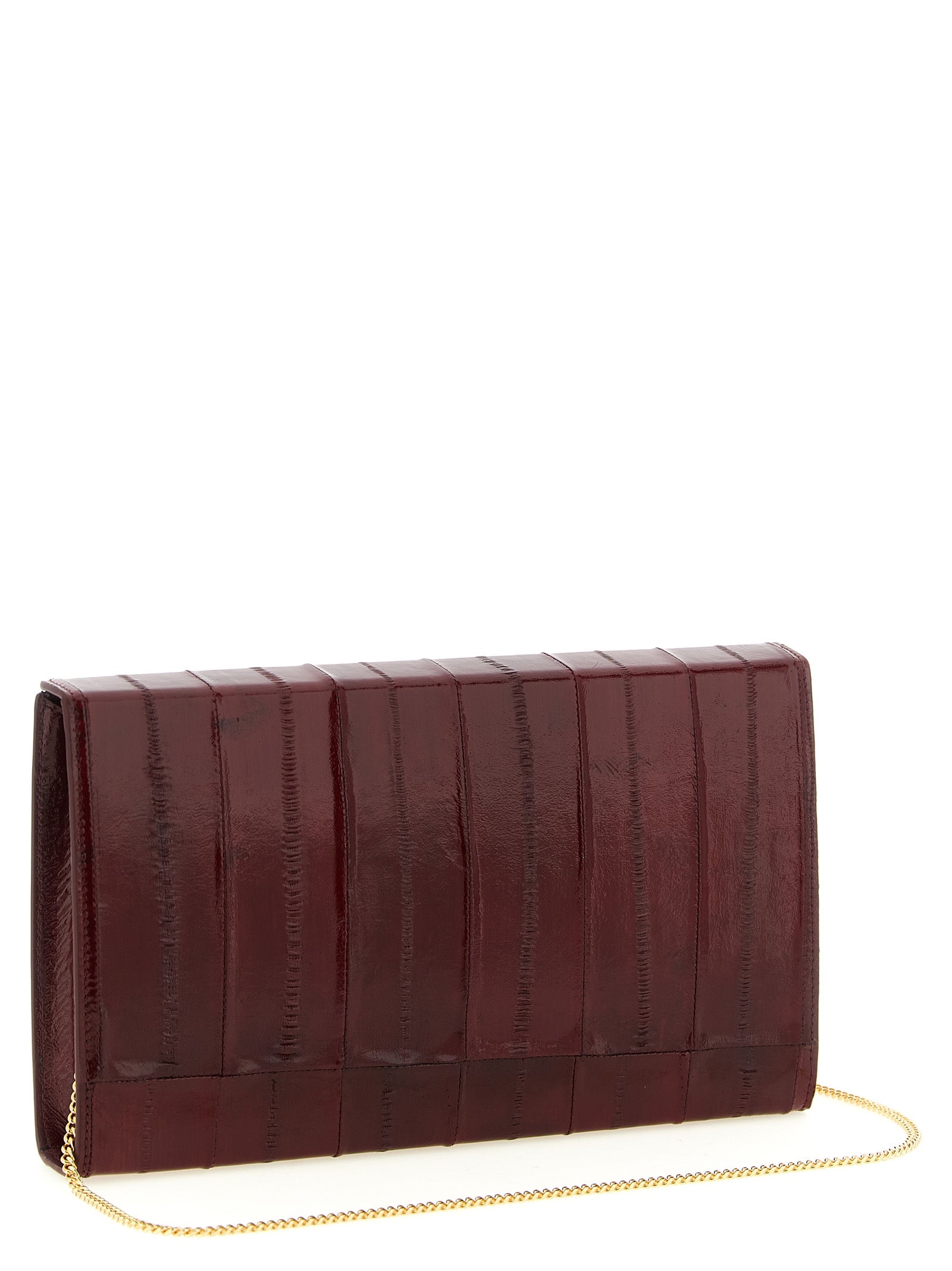 Giuseppe Zanotti Bordeaux Leather Clutch Bag Giuseppe Zanotti