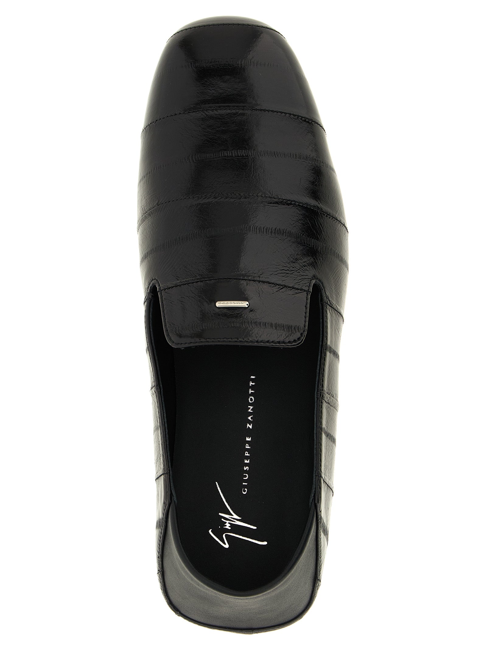 Giuseppe Zanotti Black Leather Slip-On Loafers Giuseppe Zanotti