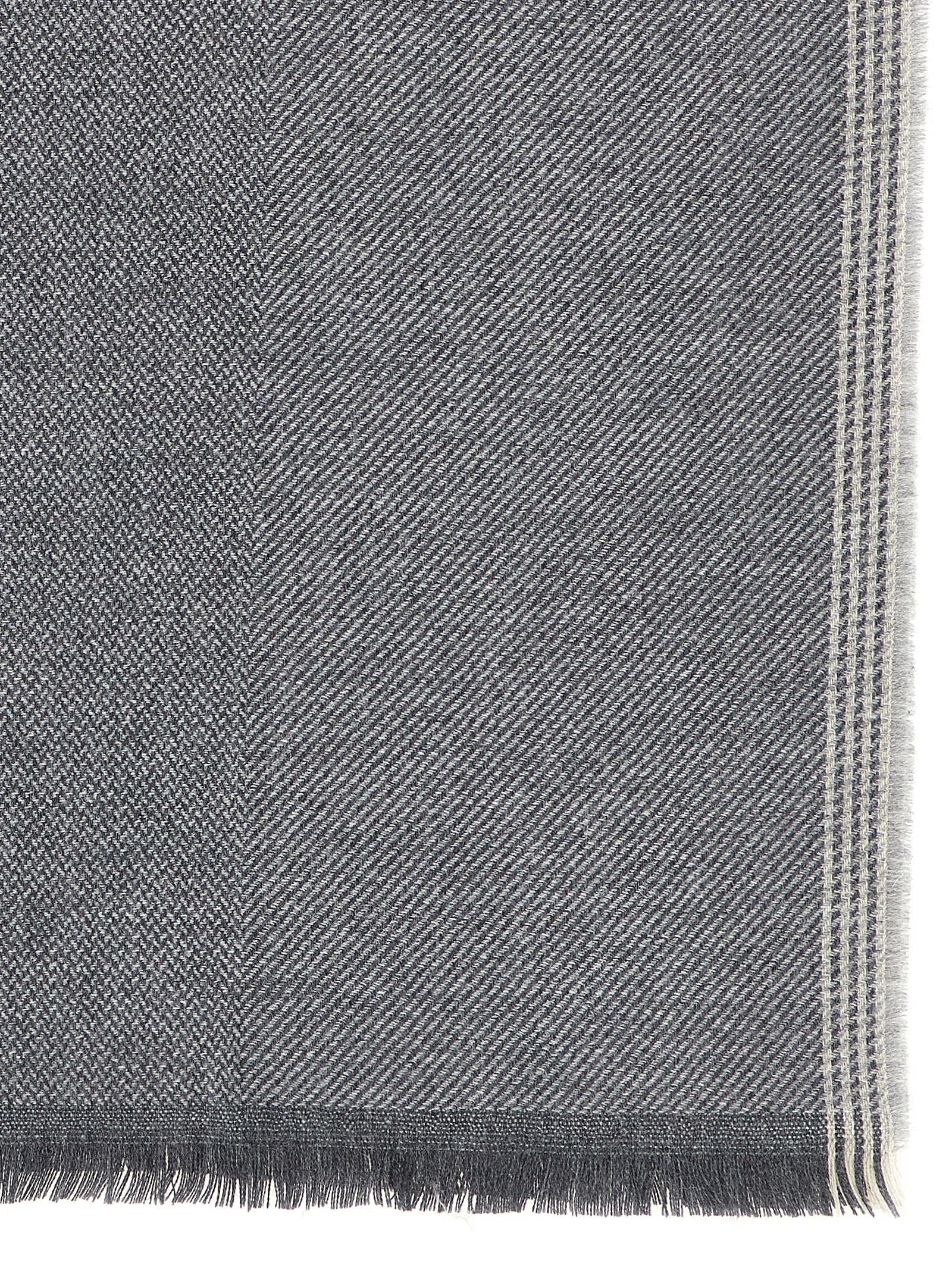 Brunello Cucinelli Gray Wool Scarf Brunello Cucinelli