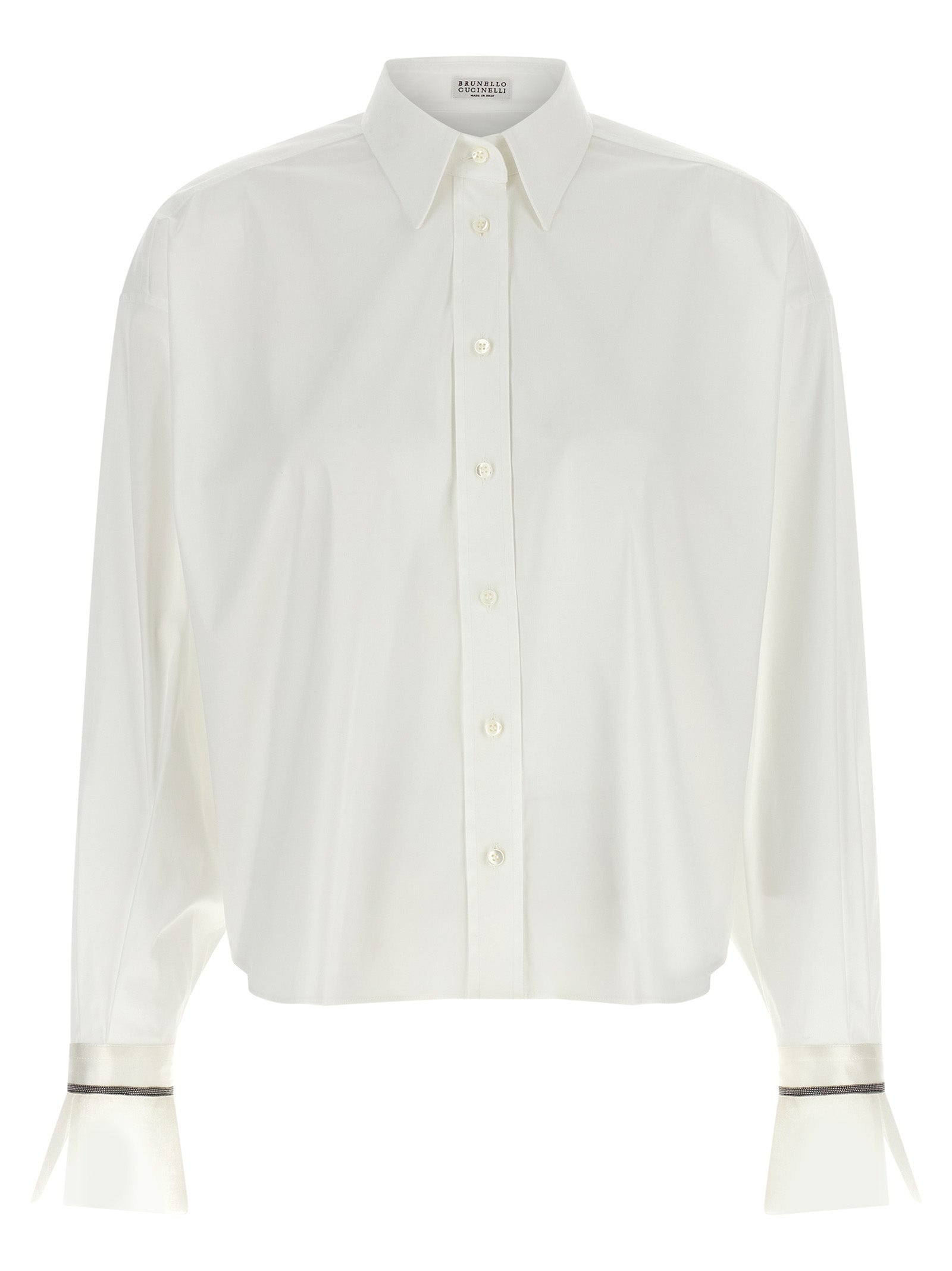 Brunello Cucinelli White Cotton Blouse Brunello Cucinelli