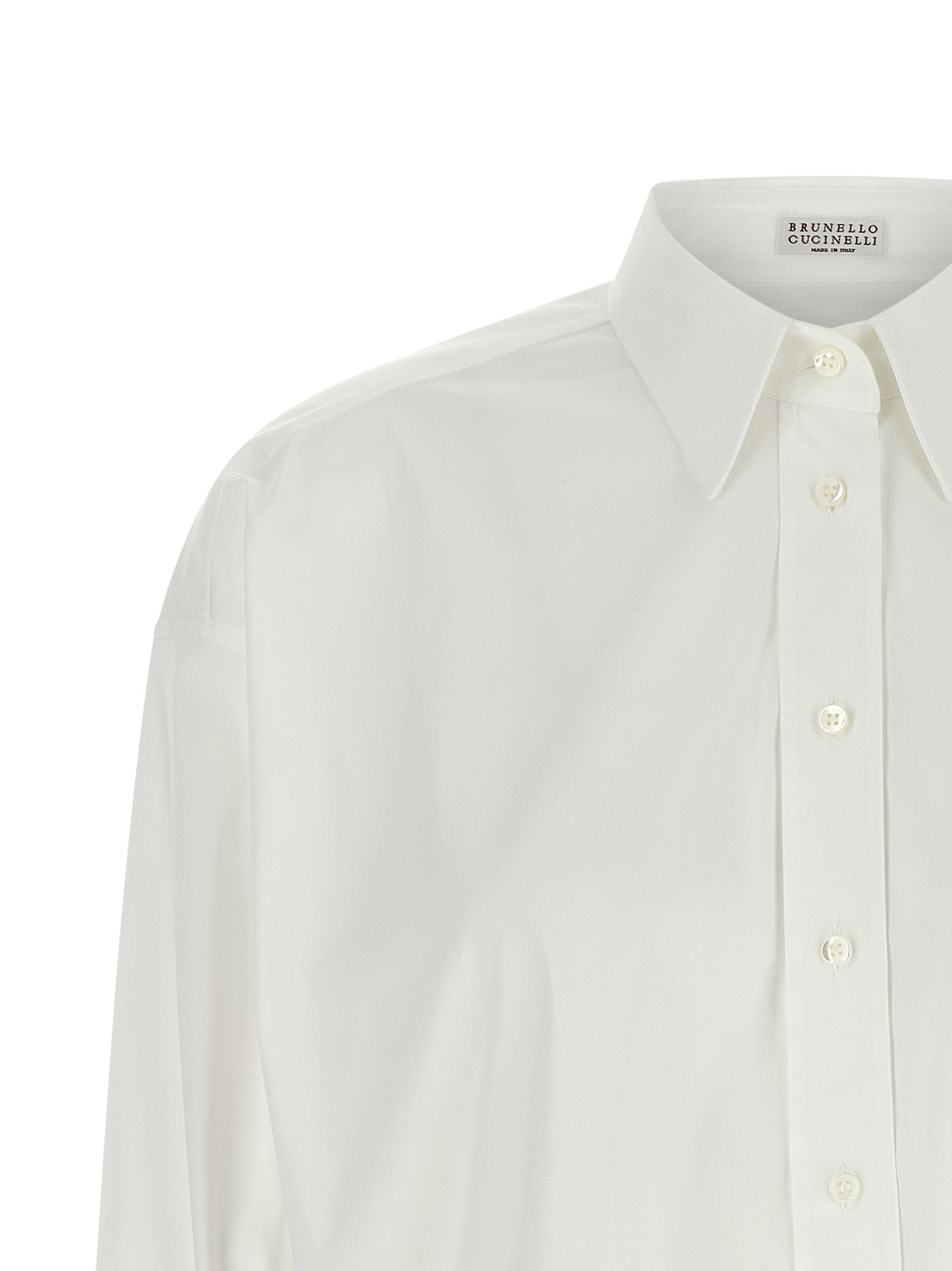 Brunello Cucinelli White Cotton Blouse Brunello Cucinelli