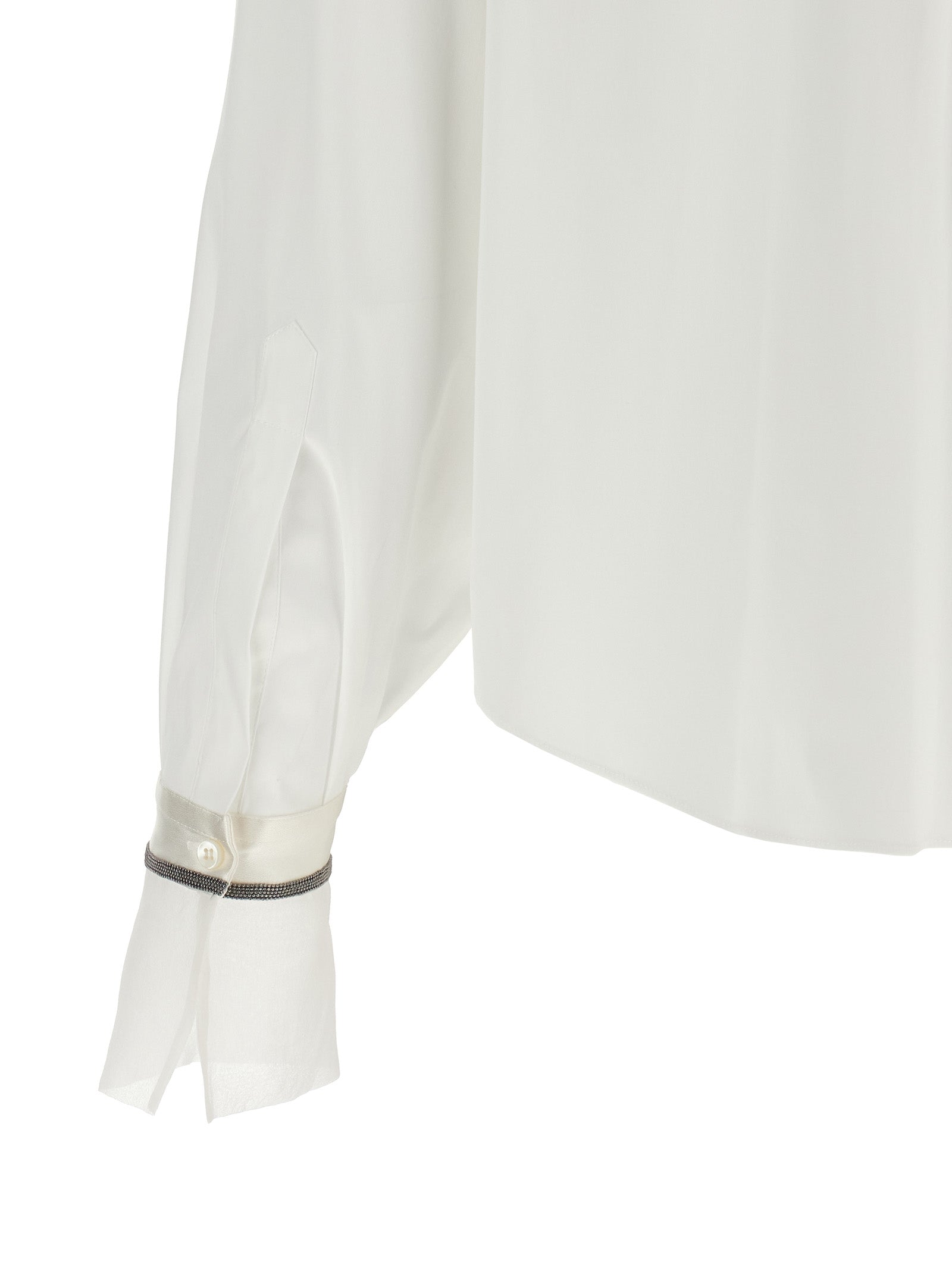 Brunello Cucinelli White Cotton Blouse Brunello Cucinelli