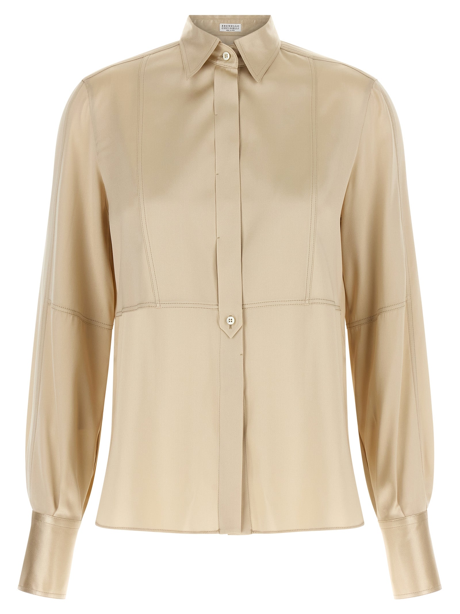 Brunello Cucinelli Beige Silk Blouse Brunello Cucinelli