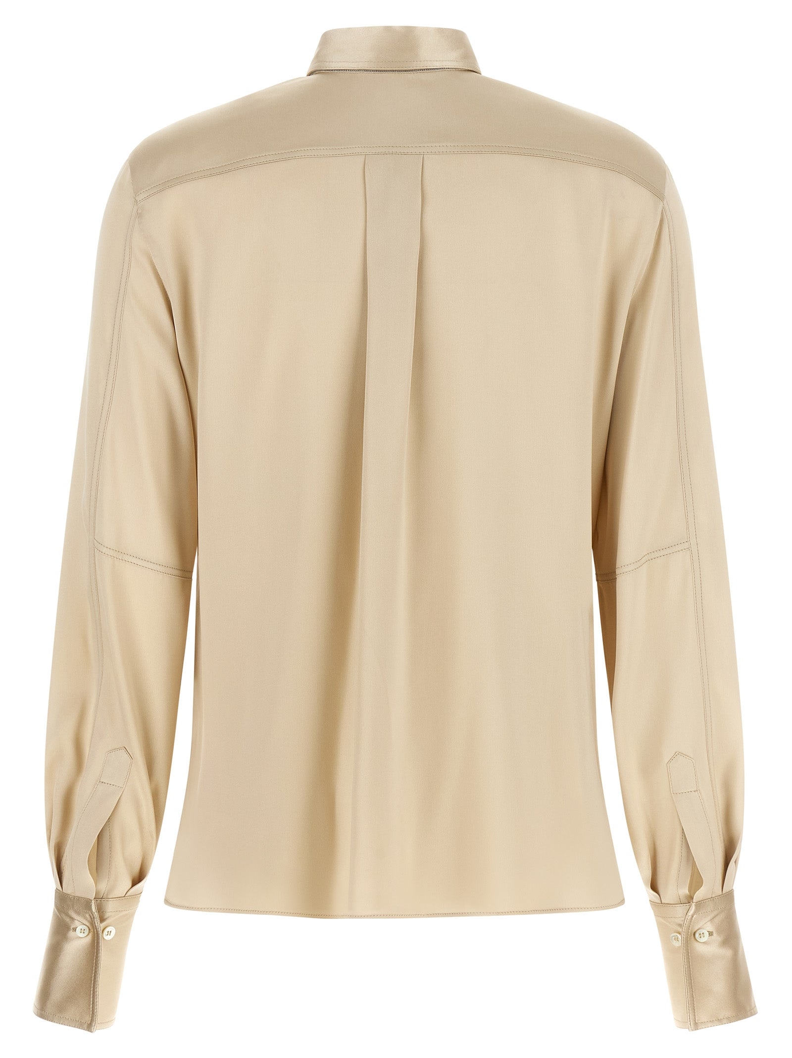 Brunello Cucinelli Beige Silk Blouse Brunello Cucinelli