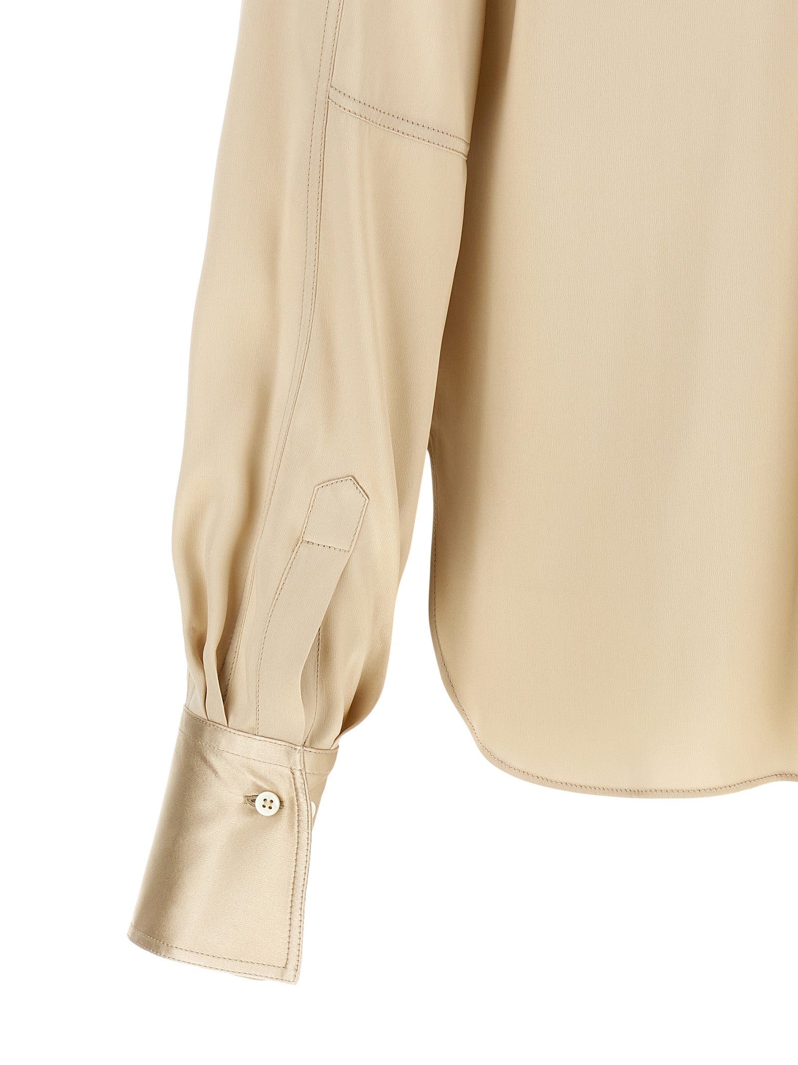 Brunello Cucinelli Beige Silk Blouse Brunello Cucinelli