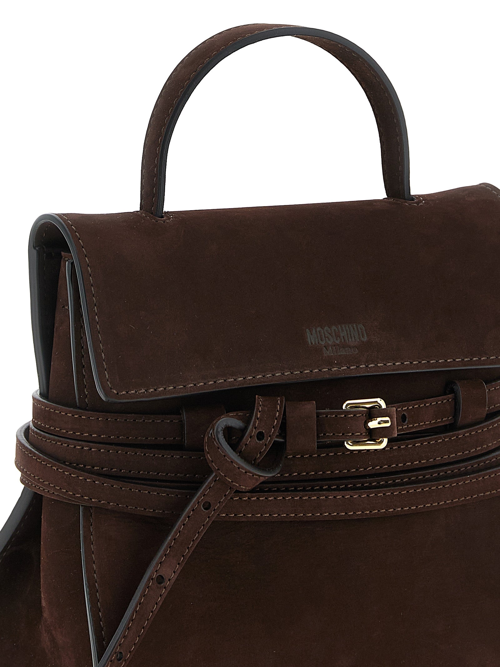 Moschino Brown Calfskin Handbag Moschino