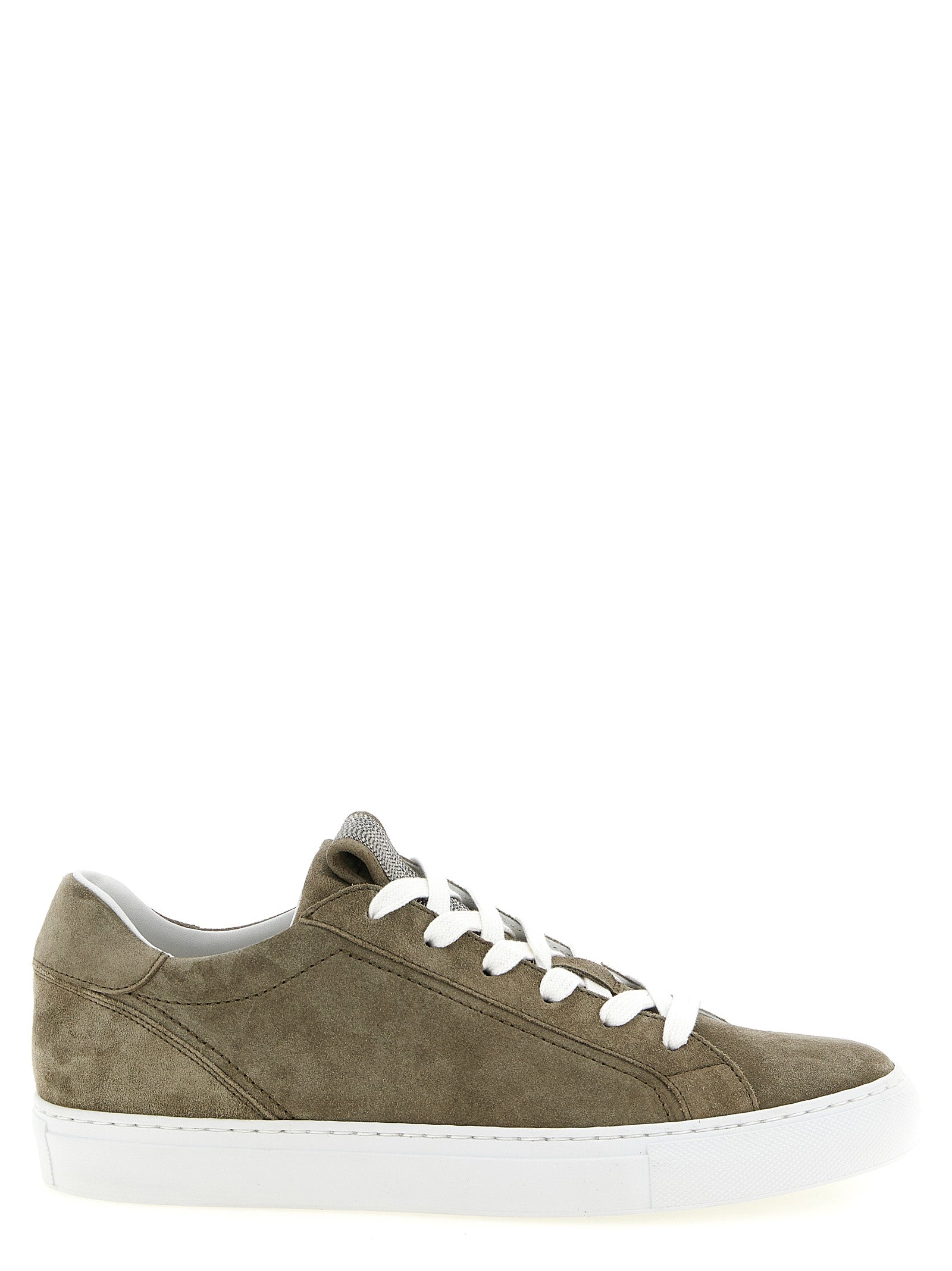 Brunello Cucinelli Gray Calfskin Low Top Sneakers Brunello Cucinelli