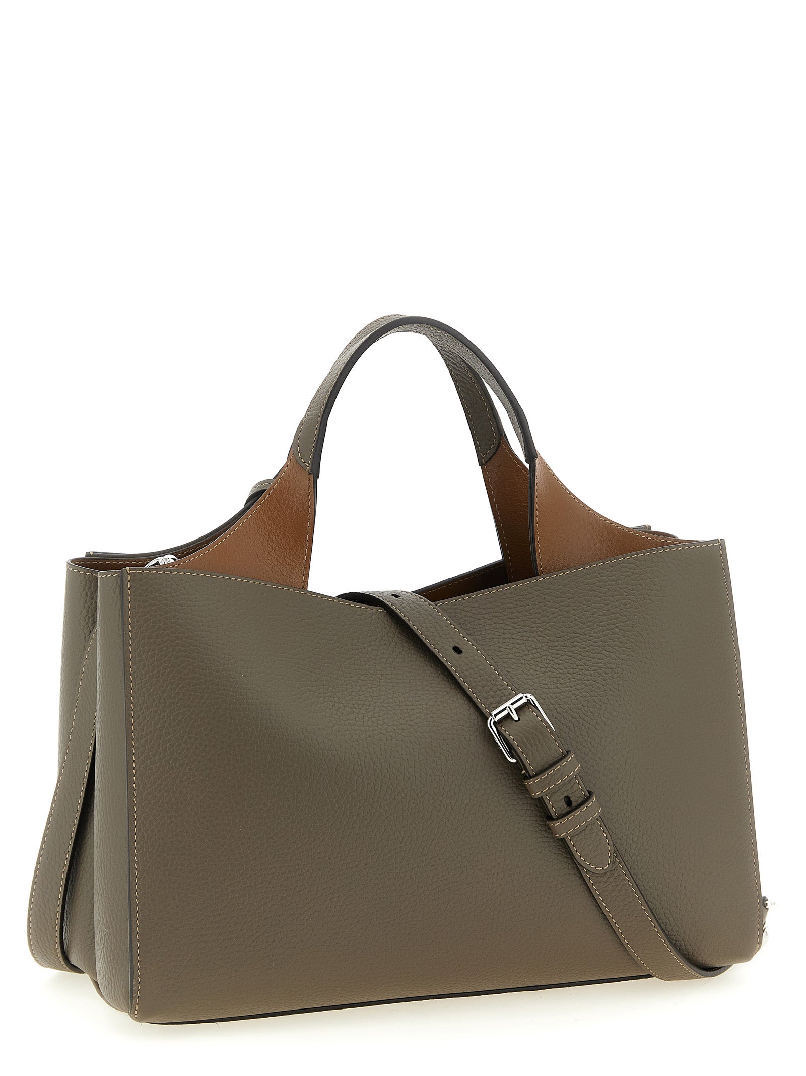Tod's Gray Calfskin Handbag Tod's