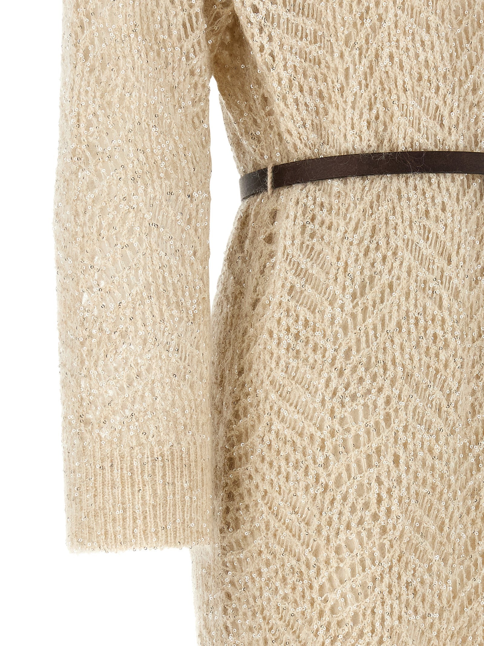 Brunello Cucinelli Beige Polyamide Midi Dress Brunello Cucinelli
