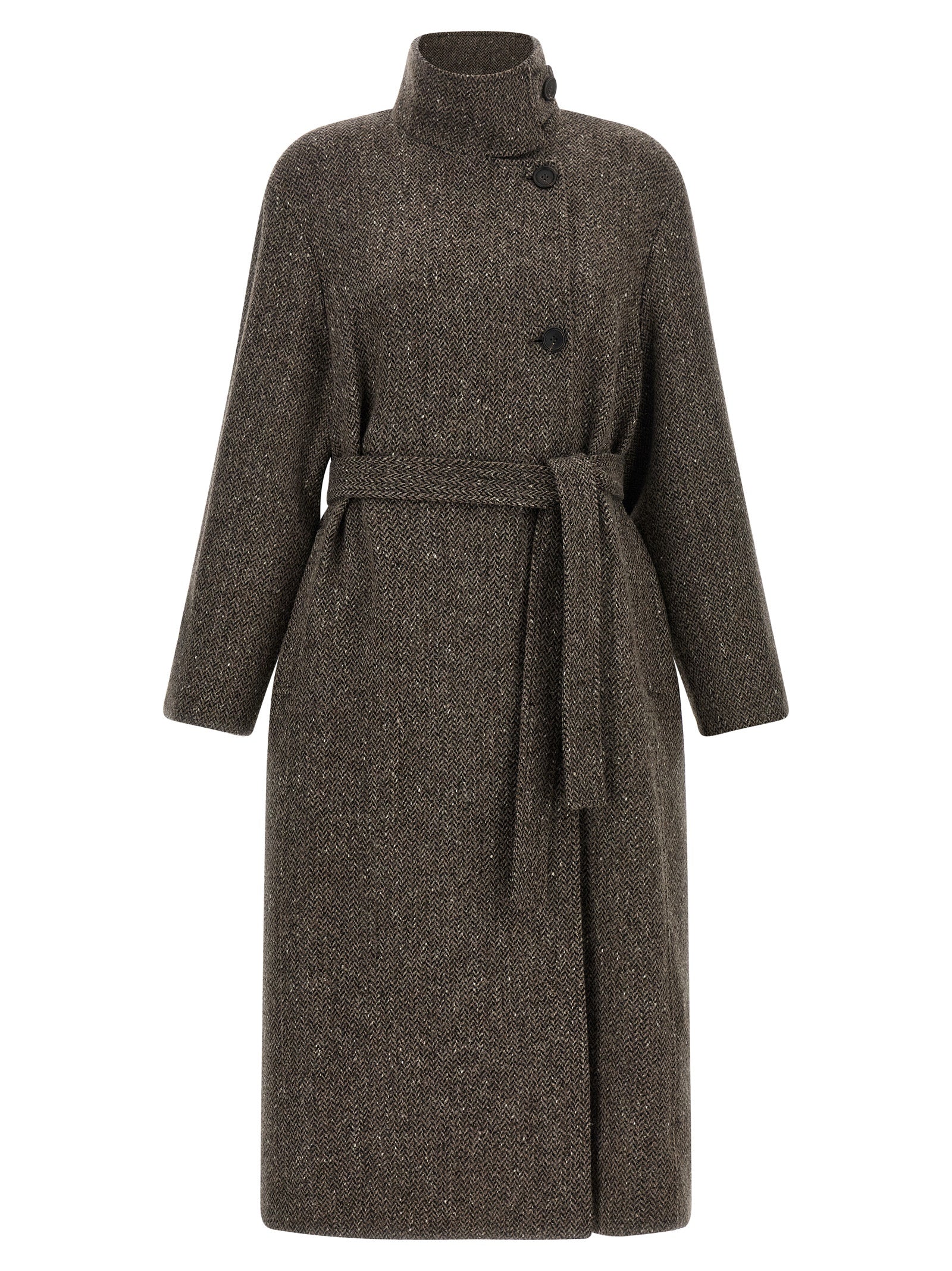 Brunello Cucinelli Brown Virgin Wool Coat Brunello Cucinelli