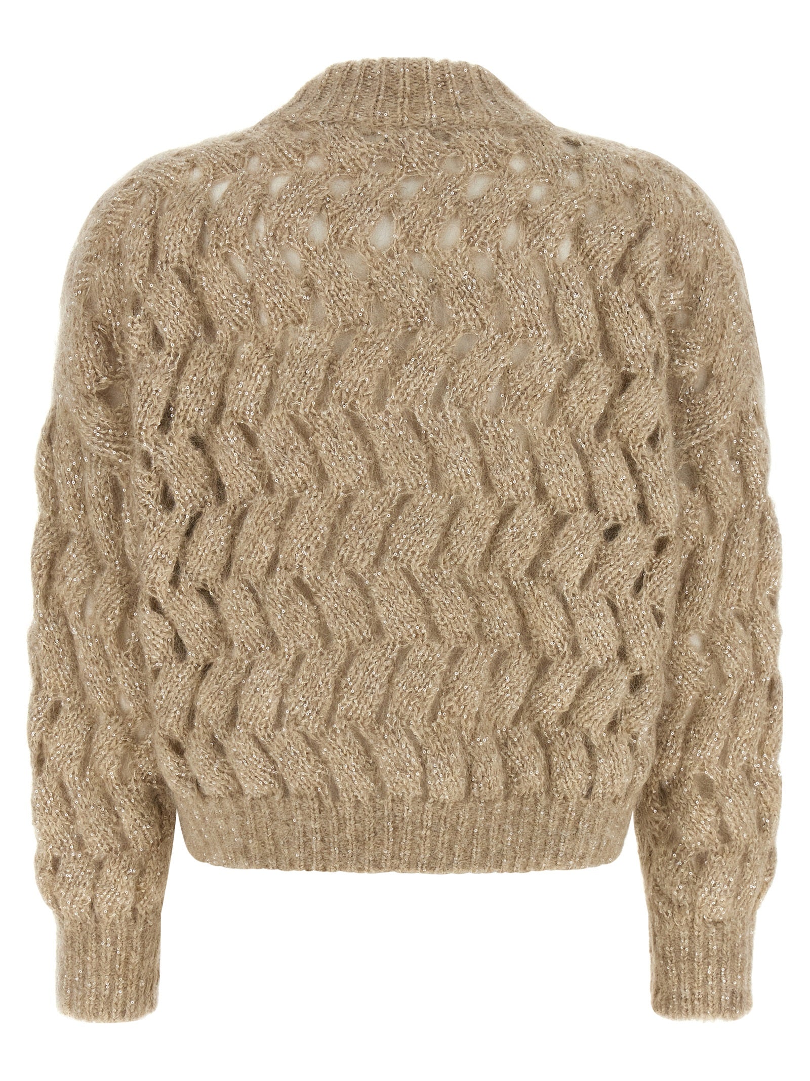 Brunello Cucinelli Beige Wool Cardigan Brunello Cucinelli