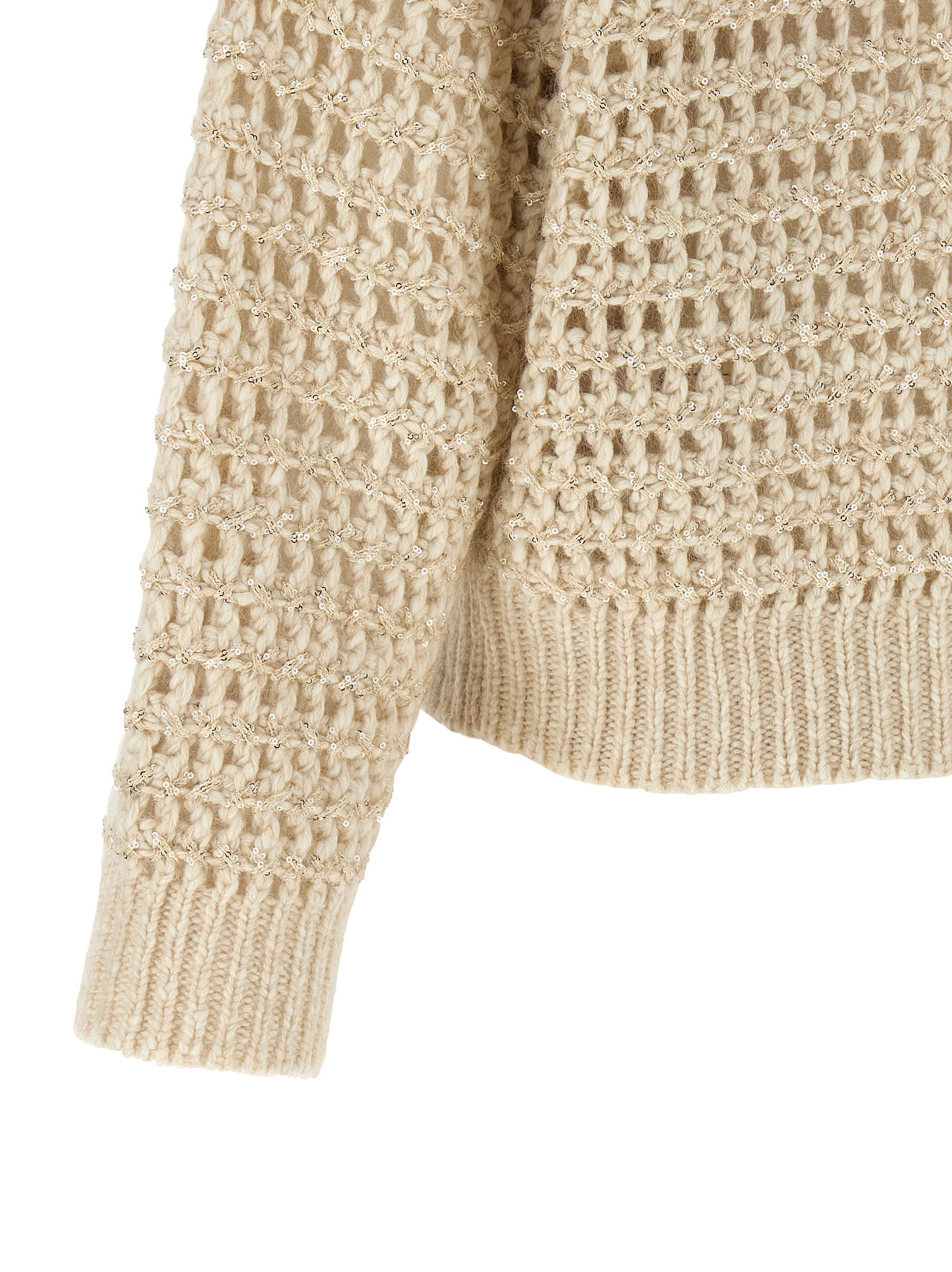 Brunello Cucinelli Beige Elastane Cardigan Brunello Cucinelli