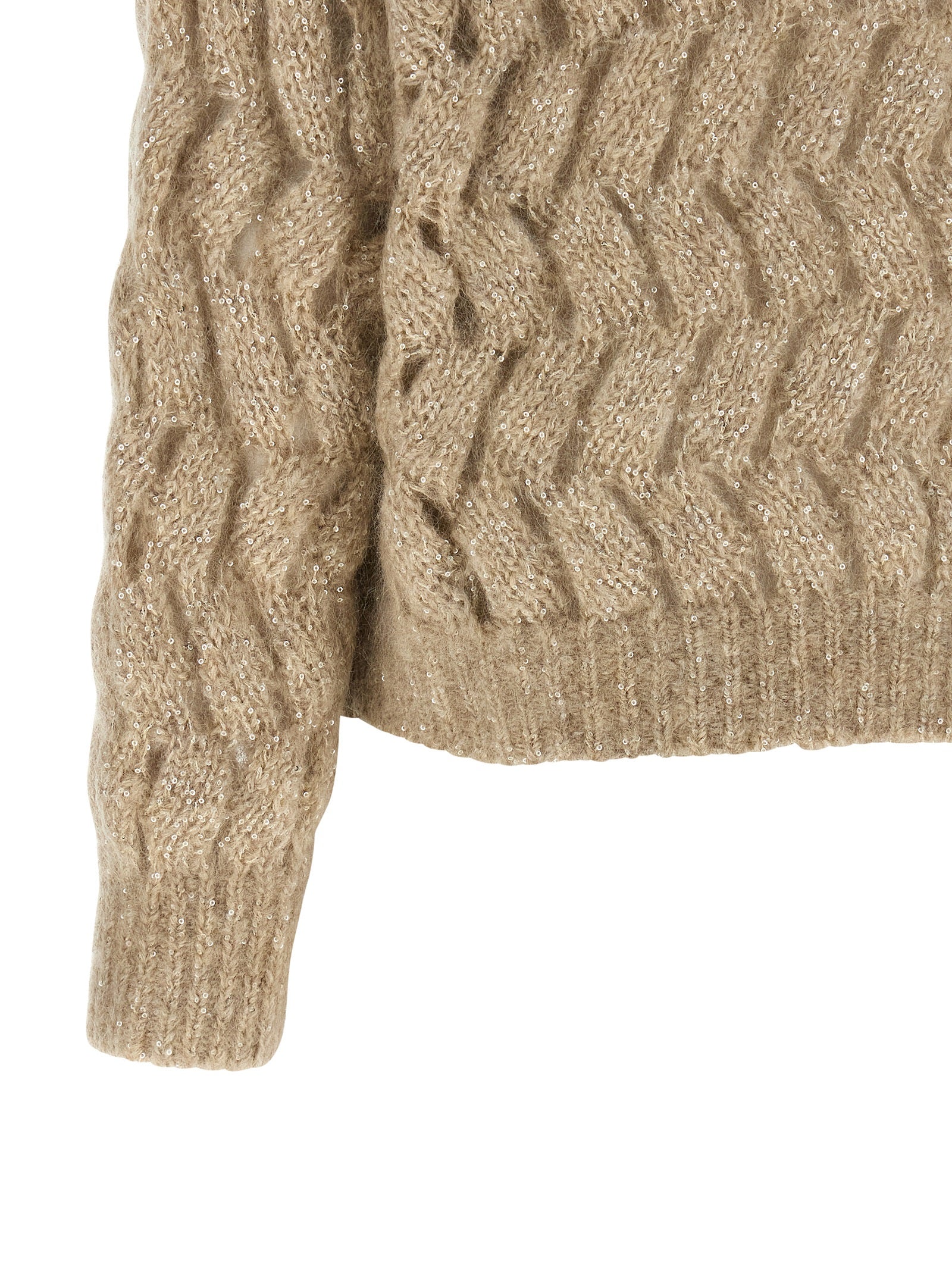 Brunello Cucinelli Beige Wool Cardigan Brunello Cucinelli