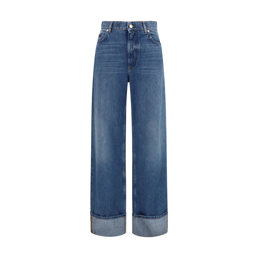 Dolce & Gabbana Blue Cotton Straight-Leg Jeans Dolce & Gabbana